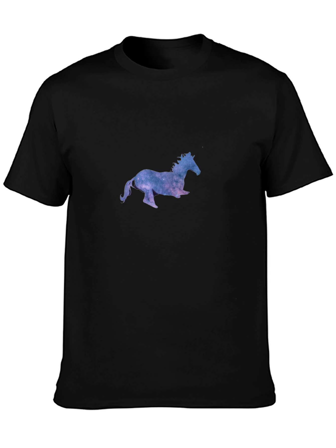 Black Galaxy Horse Black T-Shirt view 3