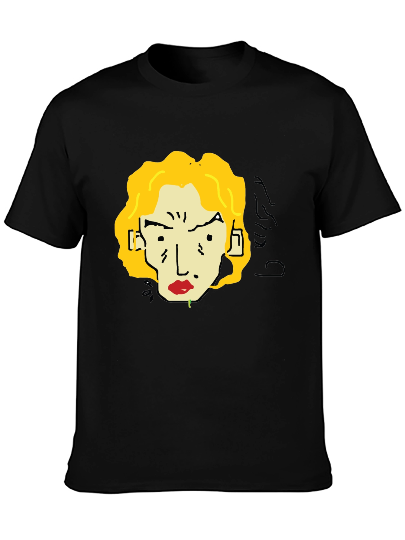 Black Funky Cartoon T-Shirt: Unique Graphic Tee view 3