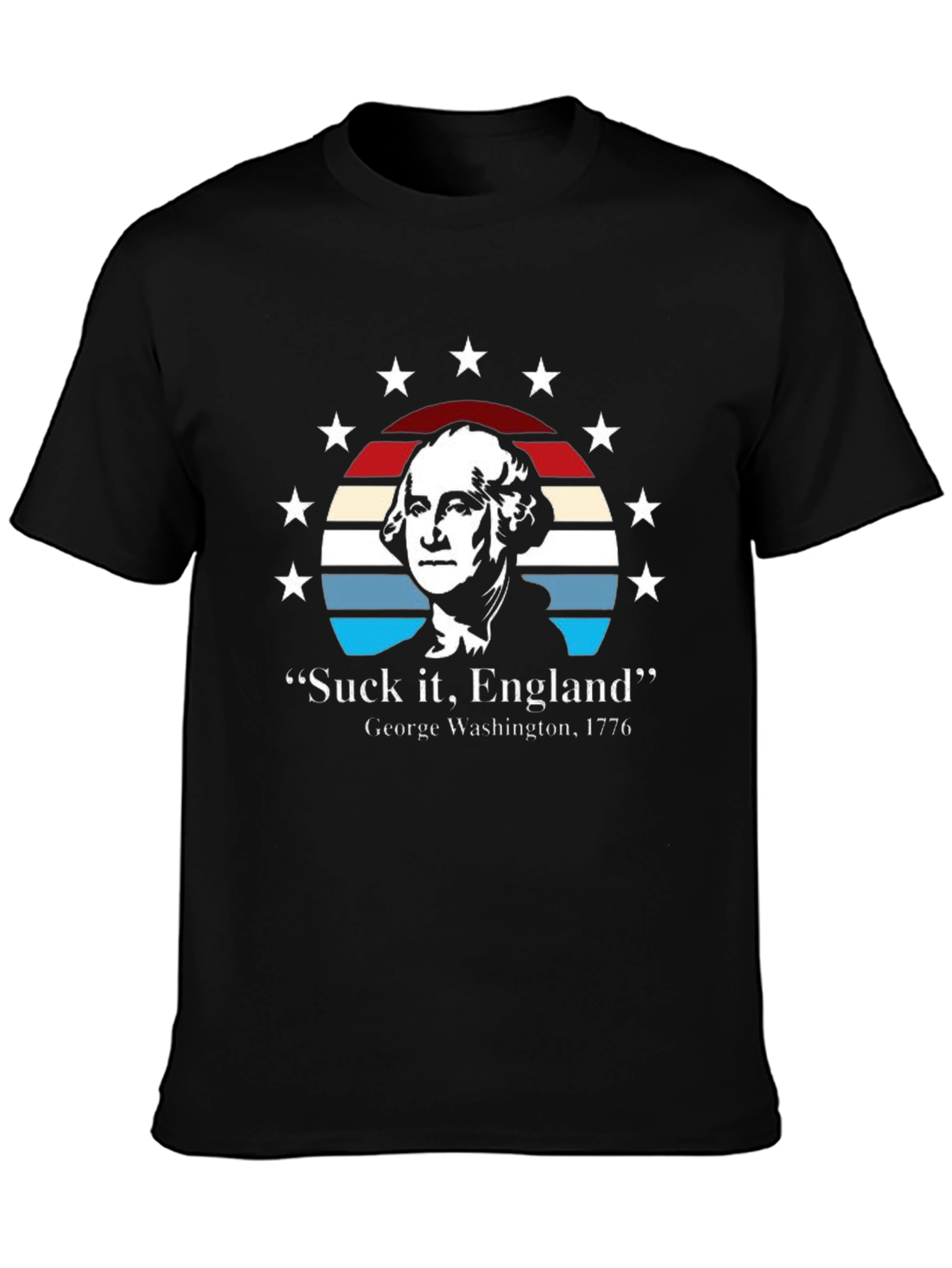 Black Suck It, England T-Shirt - George Washington 1776 view 3