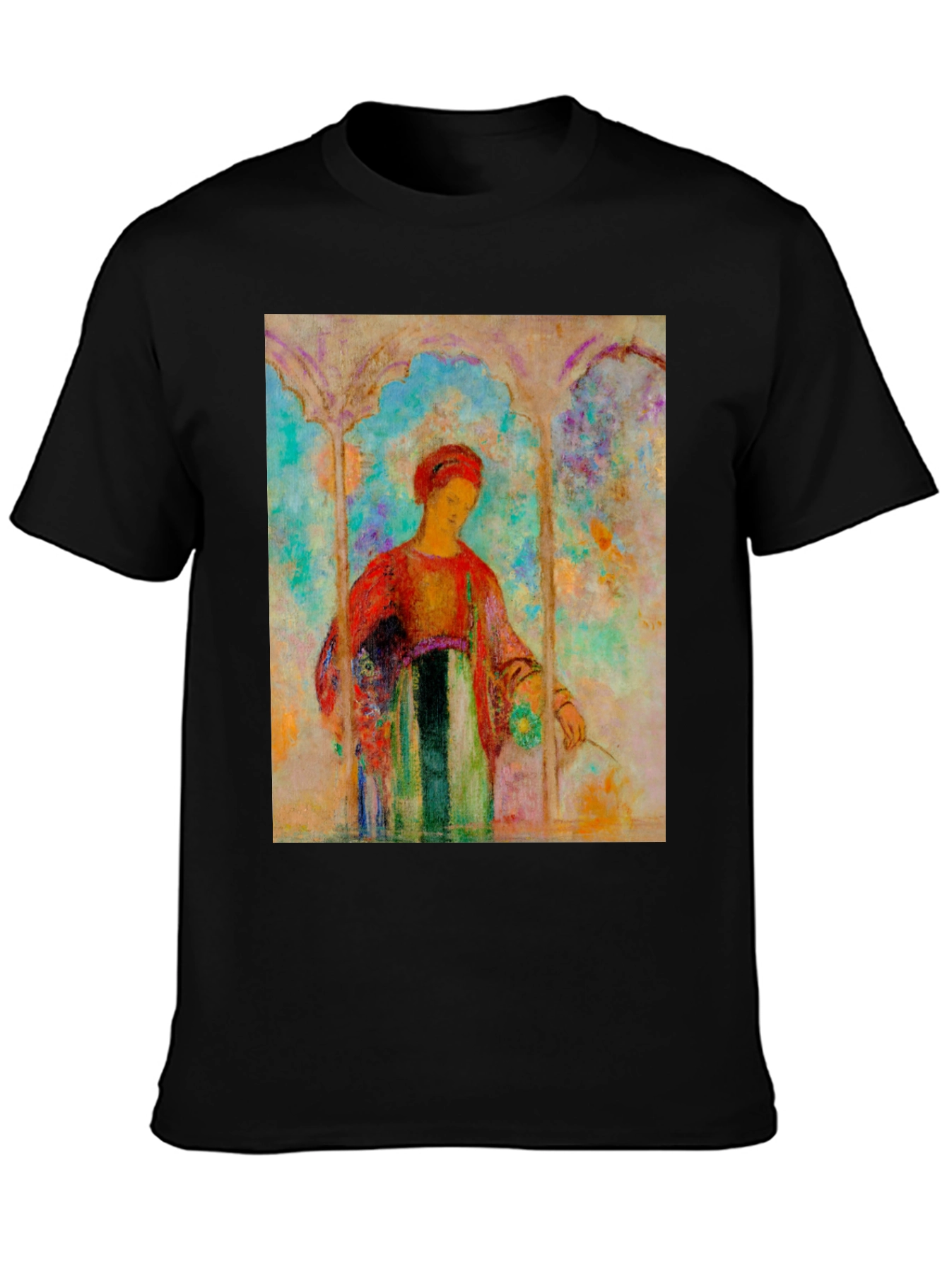 Black Artistic Woman Portrait T-Shirt - Unique Design view 3