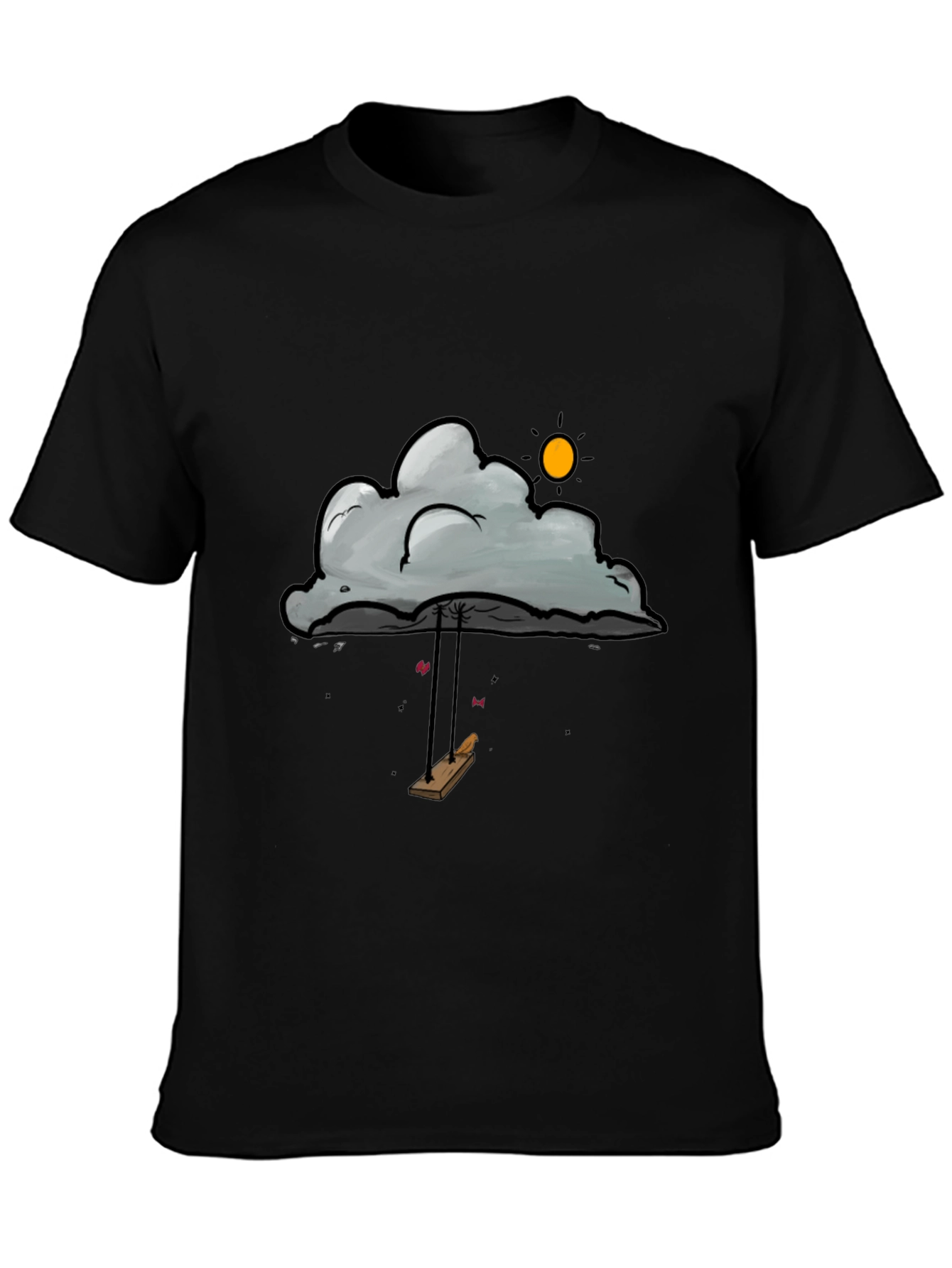 Black Cloud Swing Graphic T-Shirt - Unique Design view 3