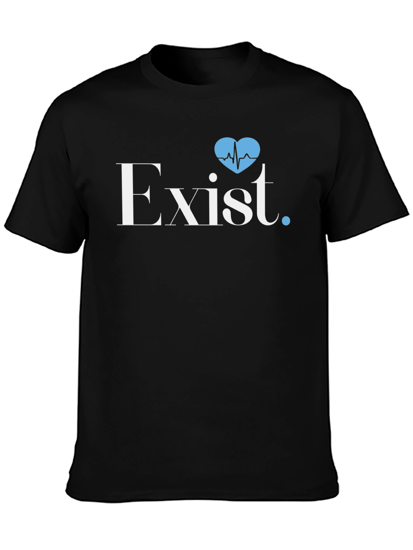 Black Exist Heartbeat Graphic Tee - Stylish Comfort view 3