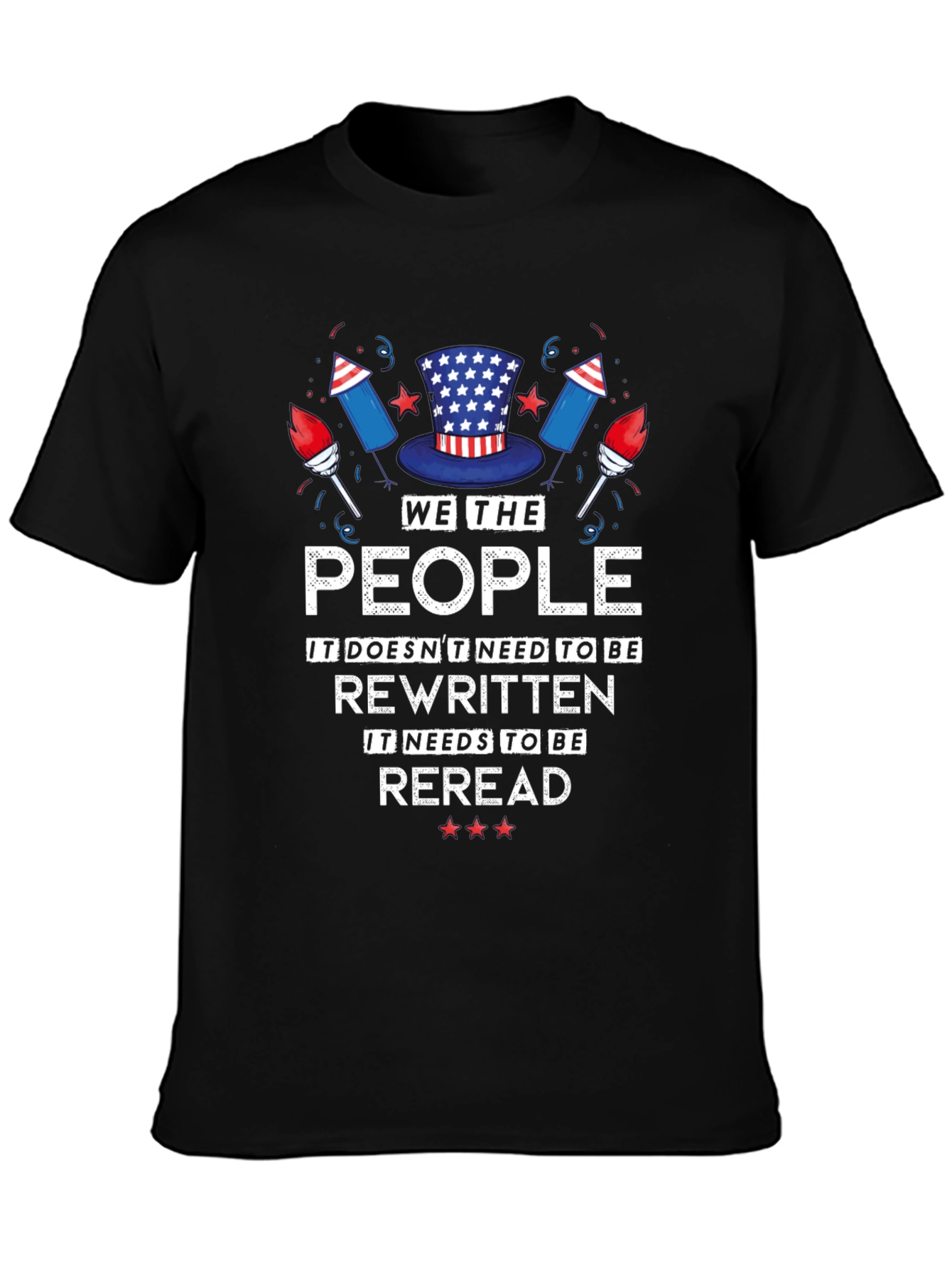 Black We The People Patriotic T-Shirt view 3