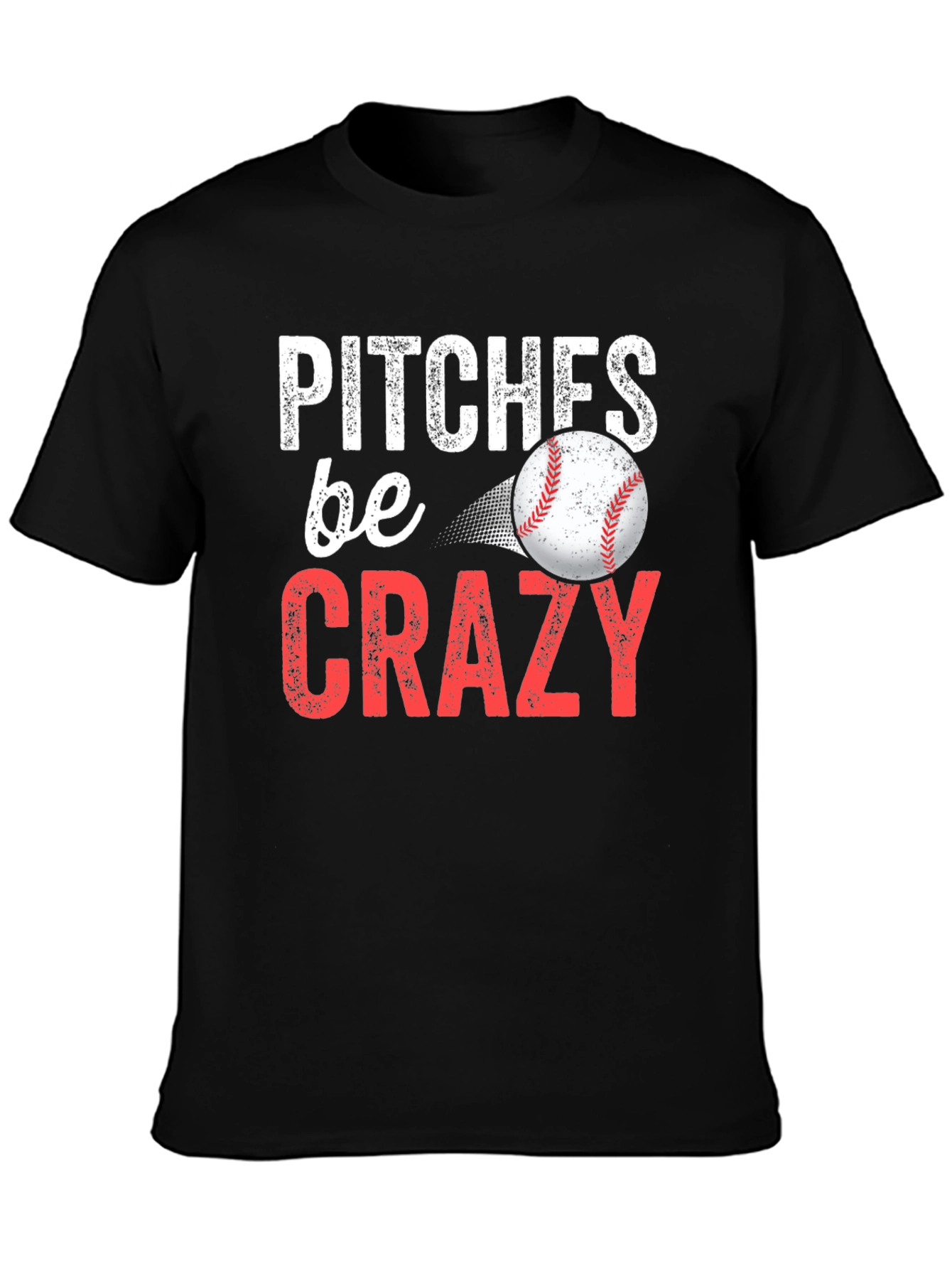 Black Pitches Be Crazy Baseball Graphic Tee view 3