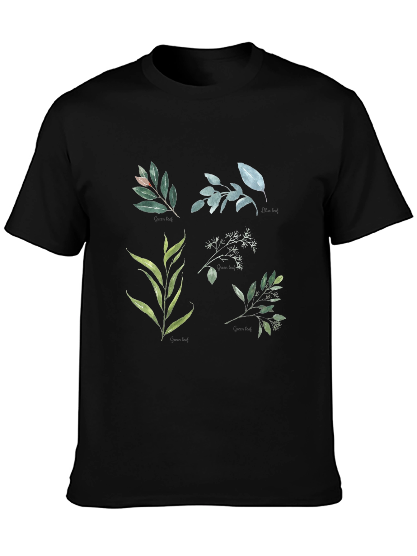 Black Botanical Print Black T-Shirt view 3
