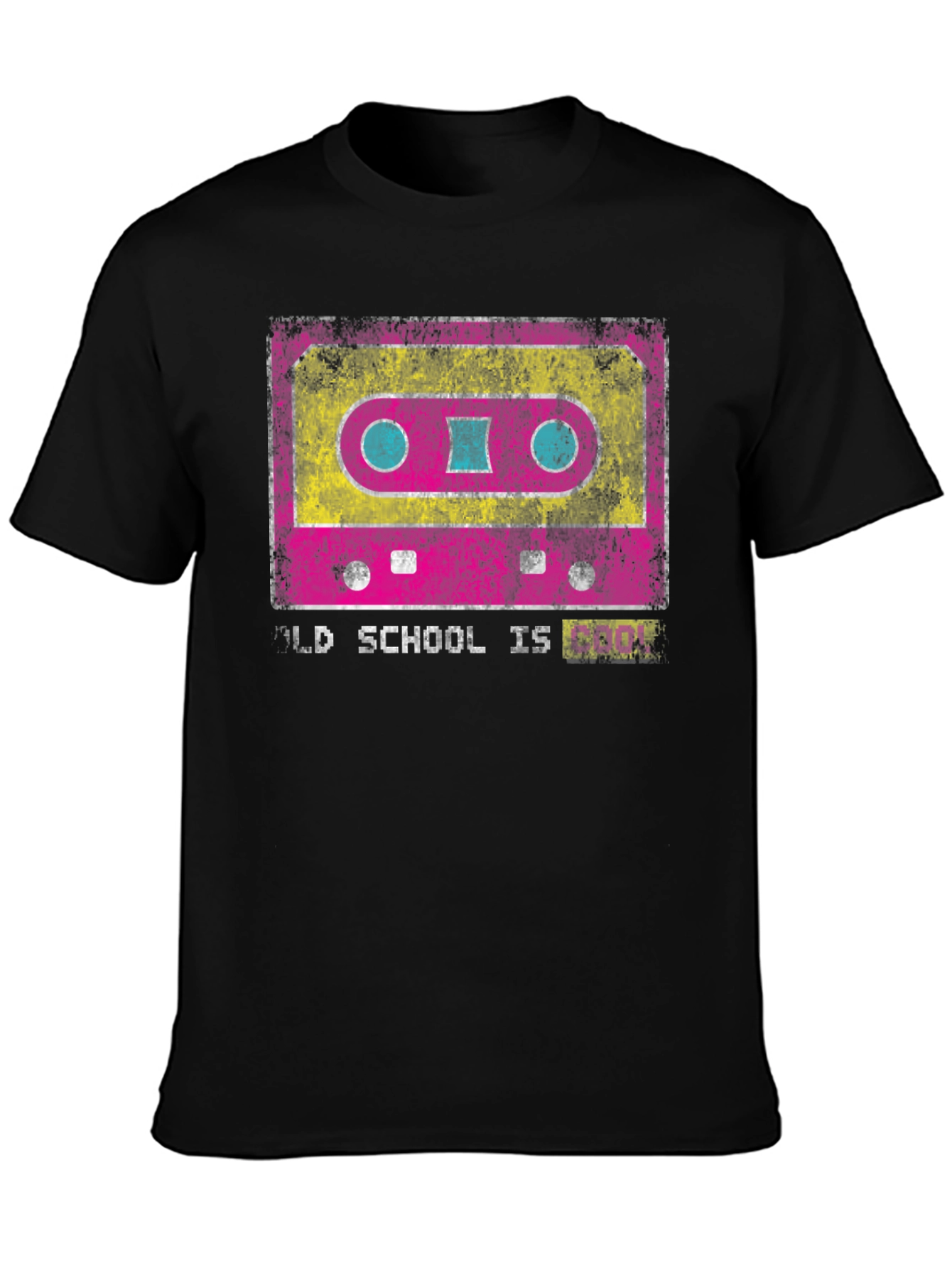 Black Retro Cassette Tape Graphic T-Shirt - Old School Cool view 3
