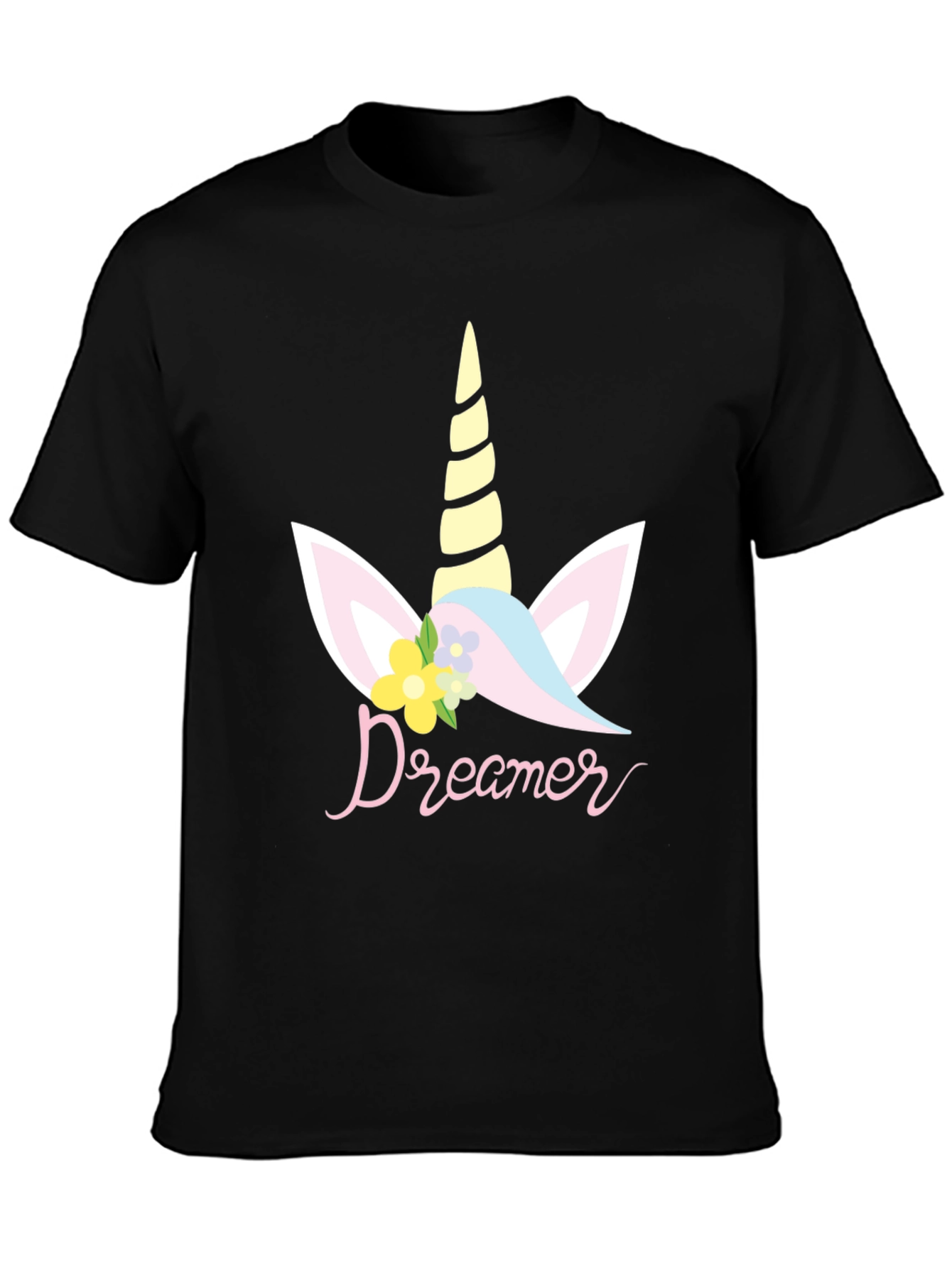 Dreamer Unicorn Graphic T-Shirt - Black - 3