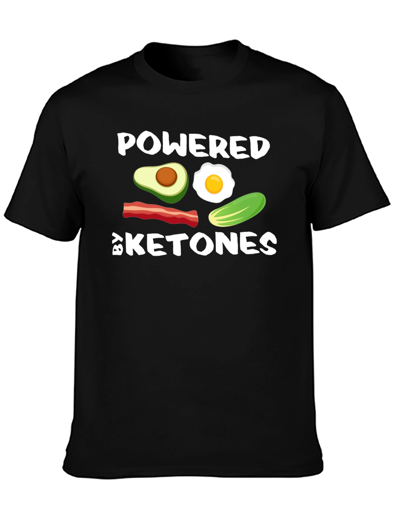 Black Powered By Ketones Black T-Shirt view 3