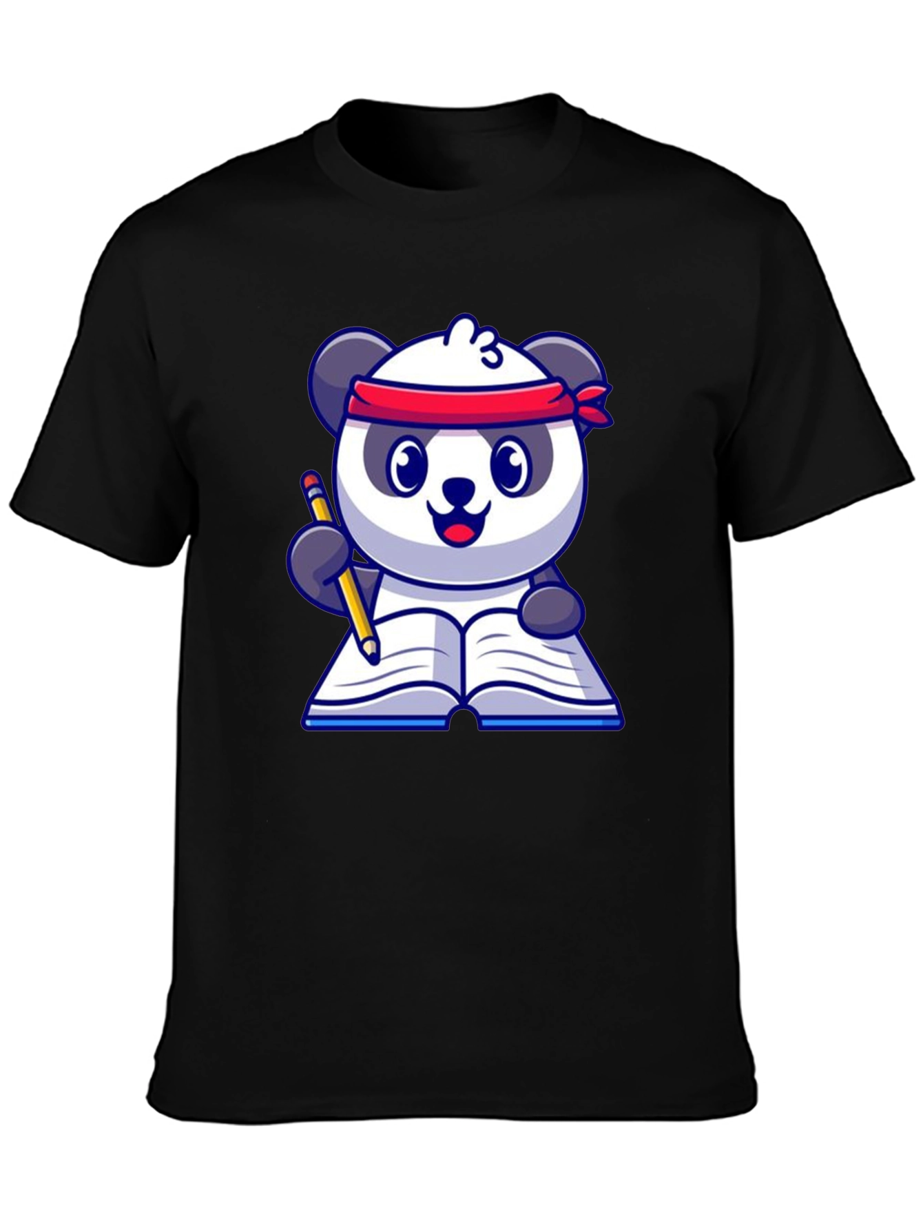 Black Panda Reader T-Shirt - Study Buddy view 3