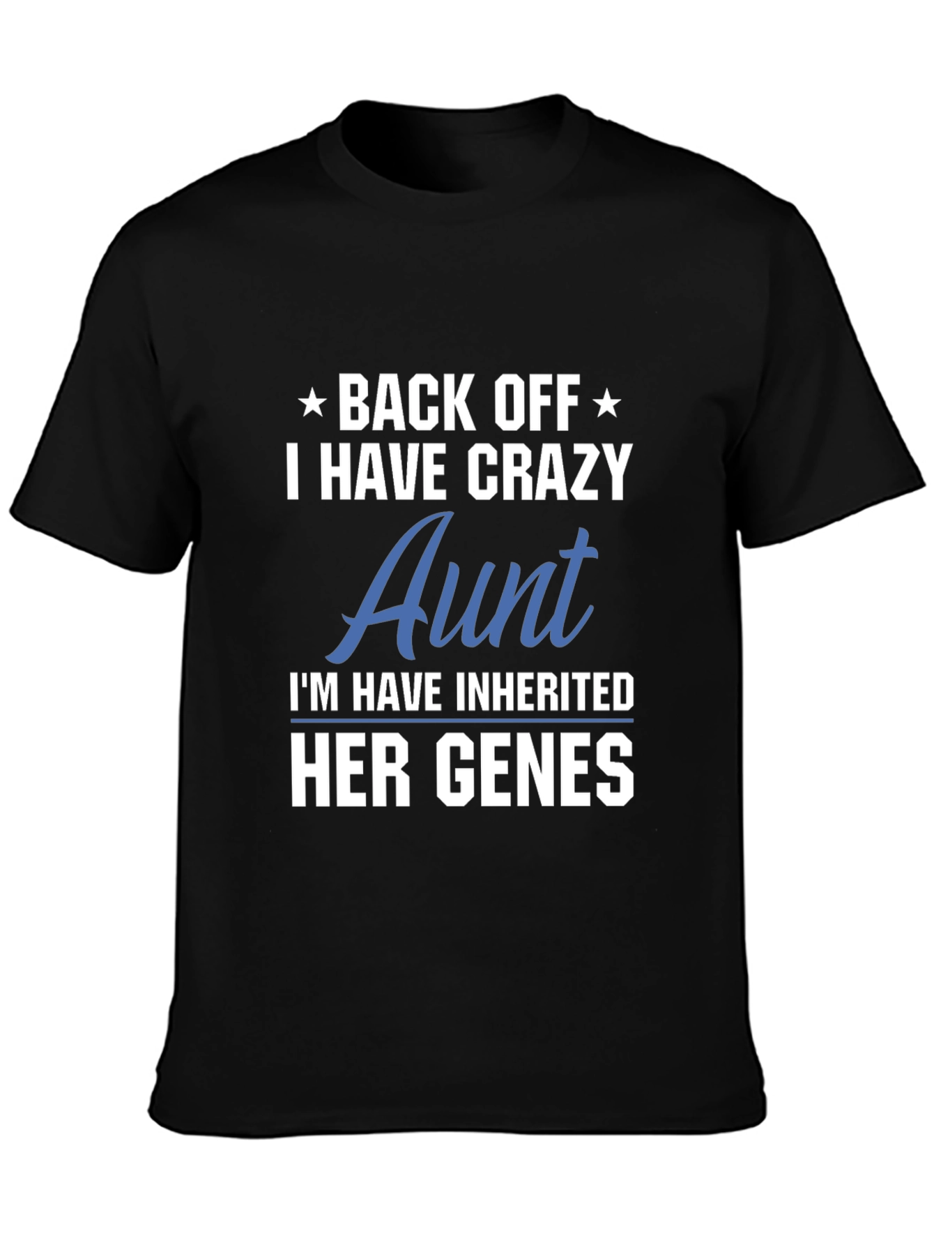 Black Crazy Aunt Genes T-Shirt - Black view 3
