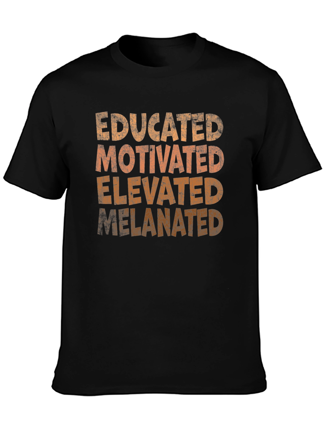 Black Educated, Motivated, Elevated, Melanated T-Shirt view 3