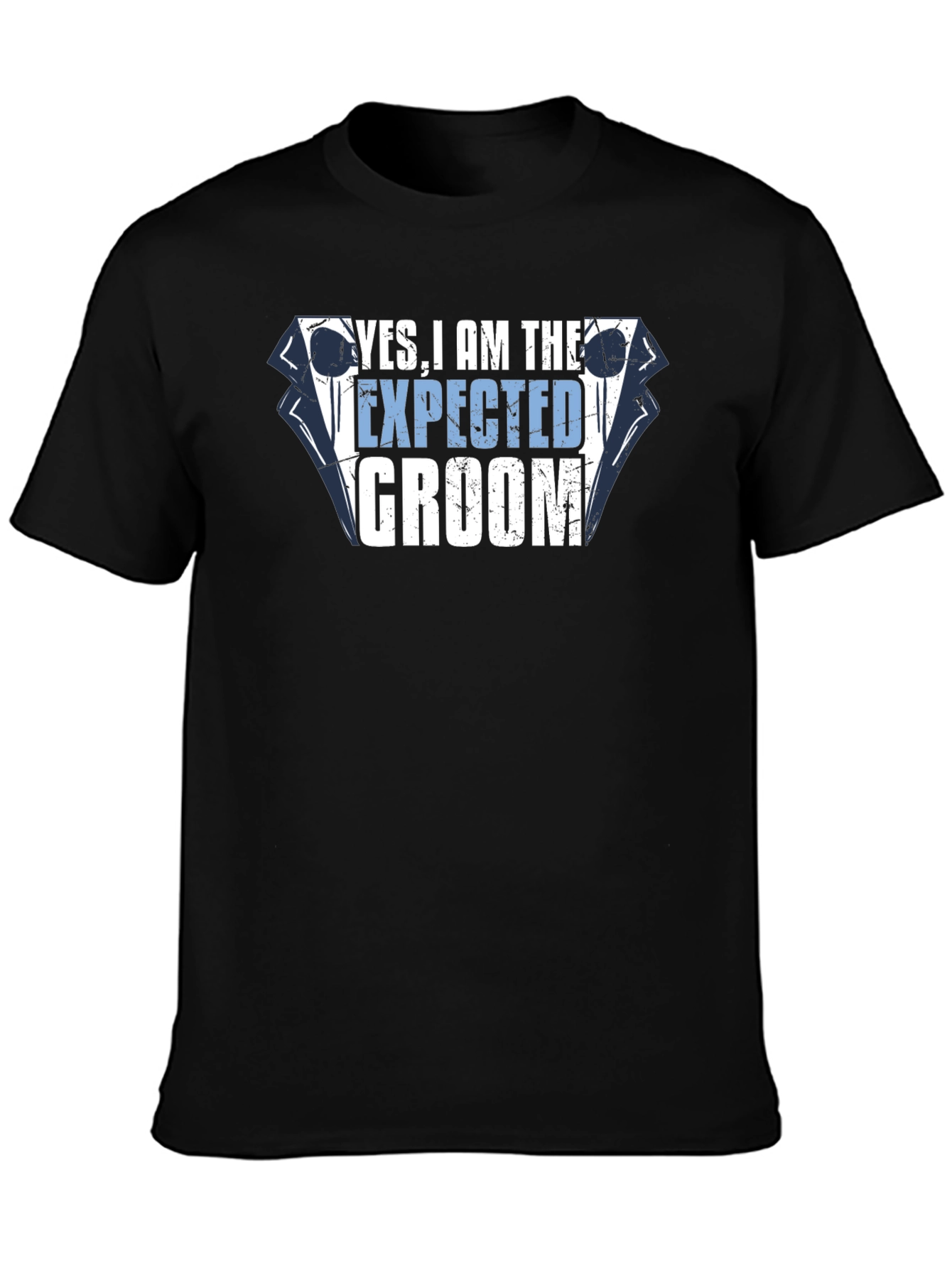 Yes, I am the Expected Groom Black T-Shirt - 3