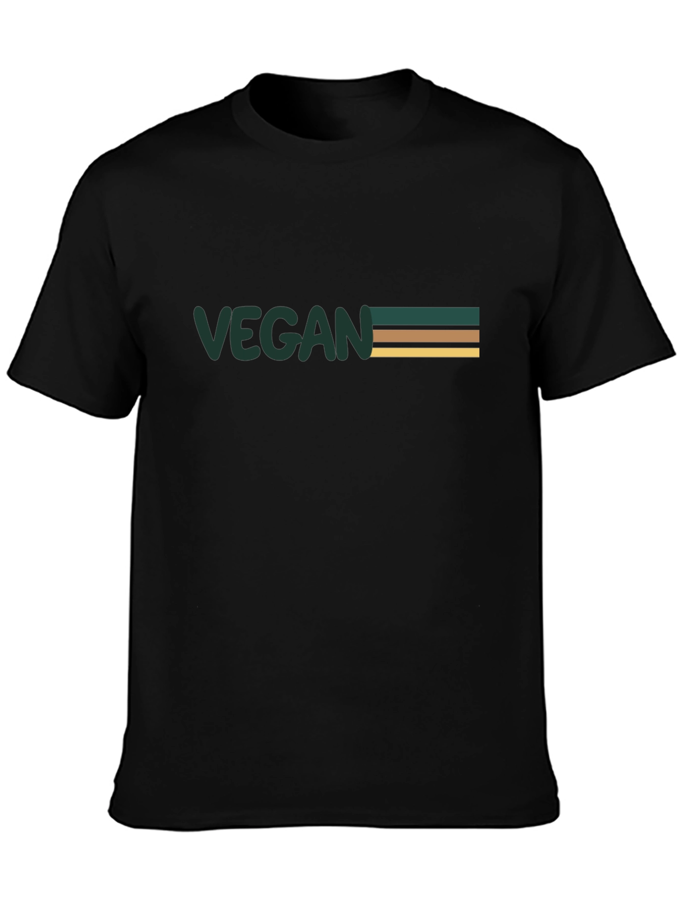 Black Vegan Striped Graphic Tee view 3