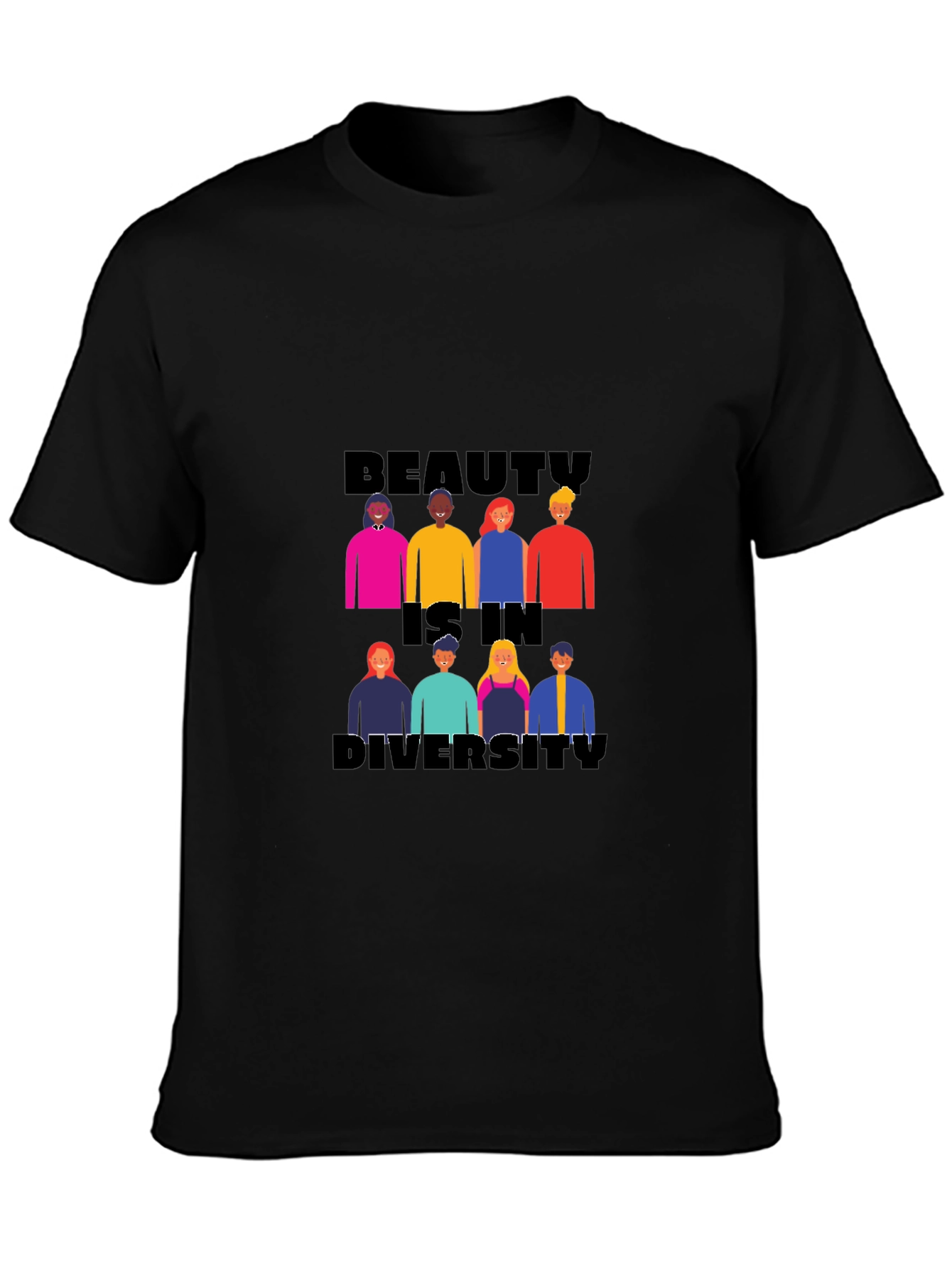 Black Beauty in Diversity Black Graphic Tee view 3