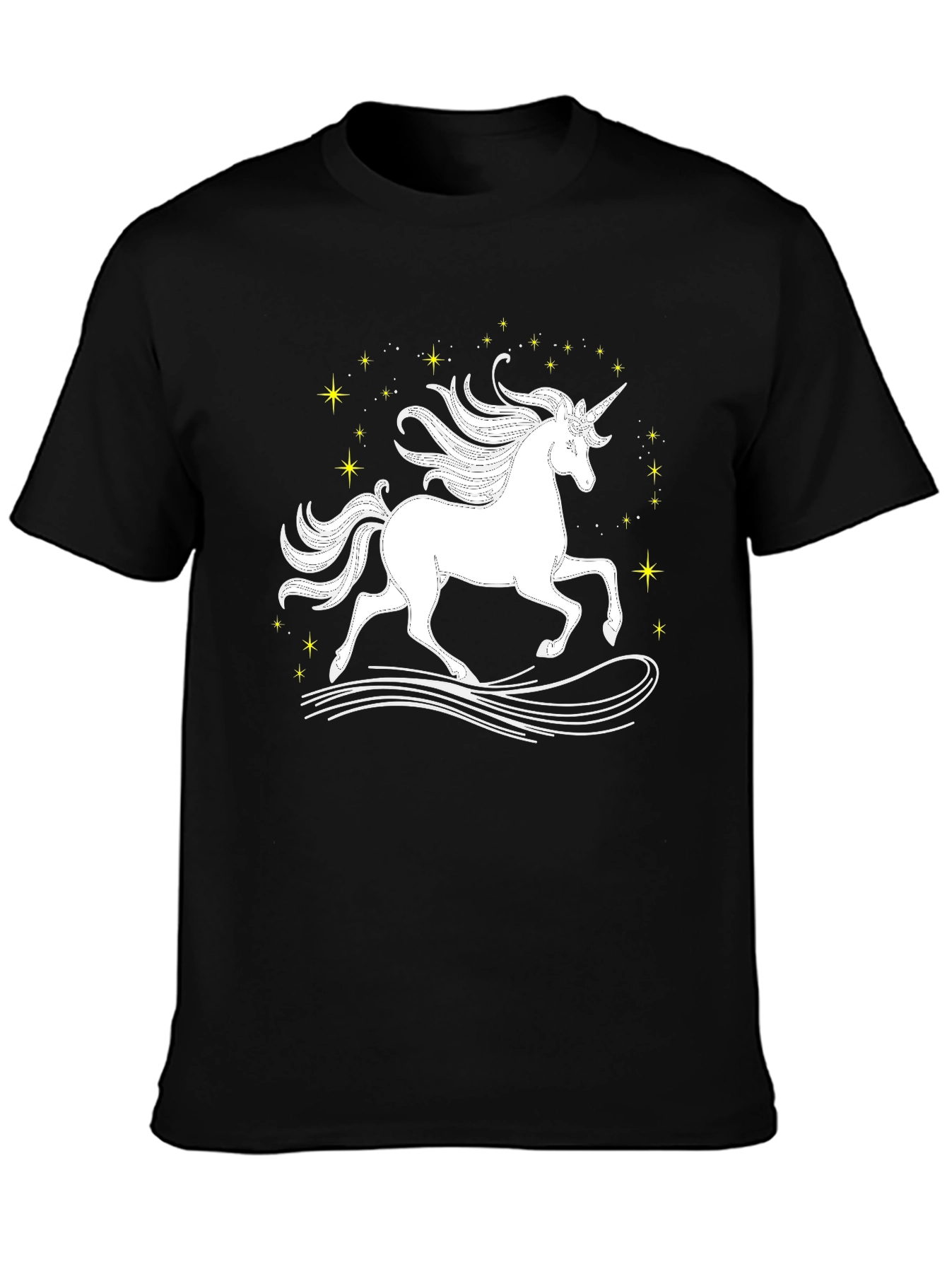 Black Unicorn Graphic Black T-Shirt view 3