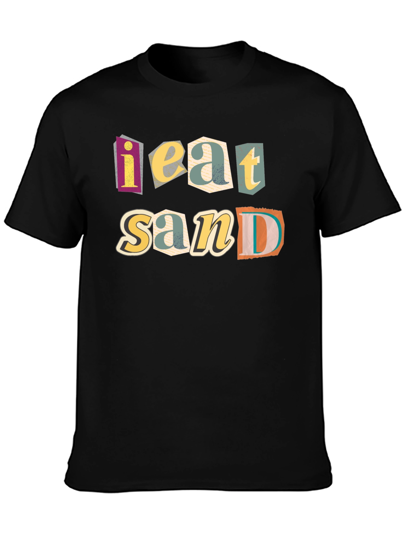 Black I Eat Sand Funny Graphic T-Shirt view 3