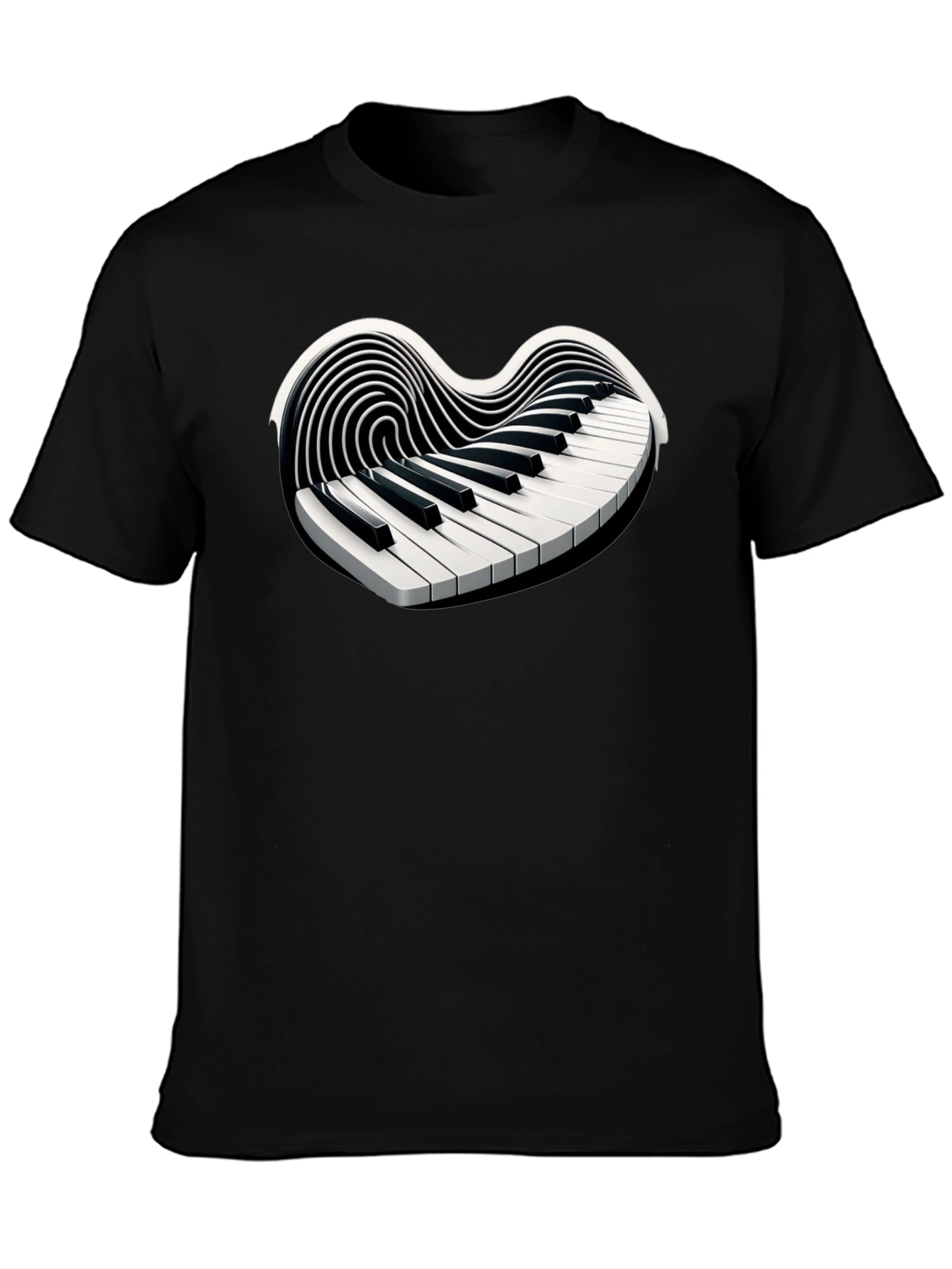 Piano Heart T-Shirt - Musical Love Tee - 3