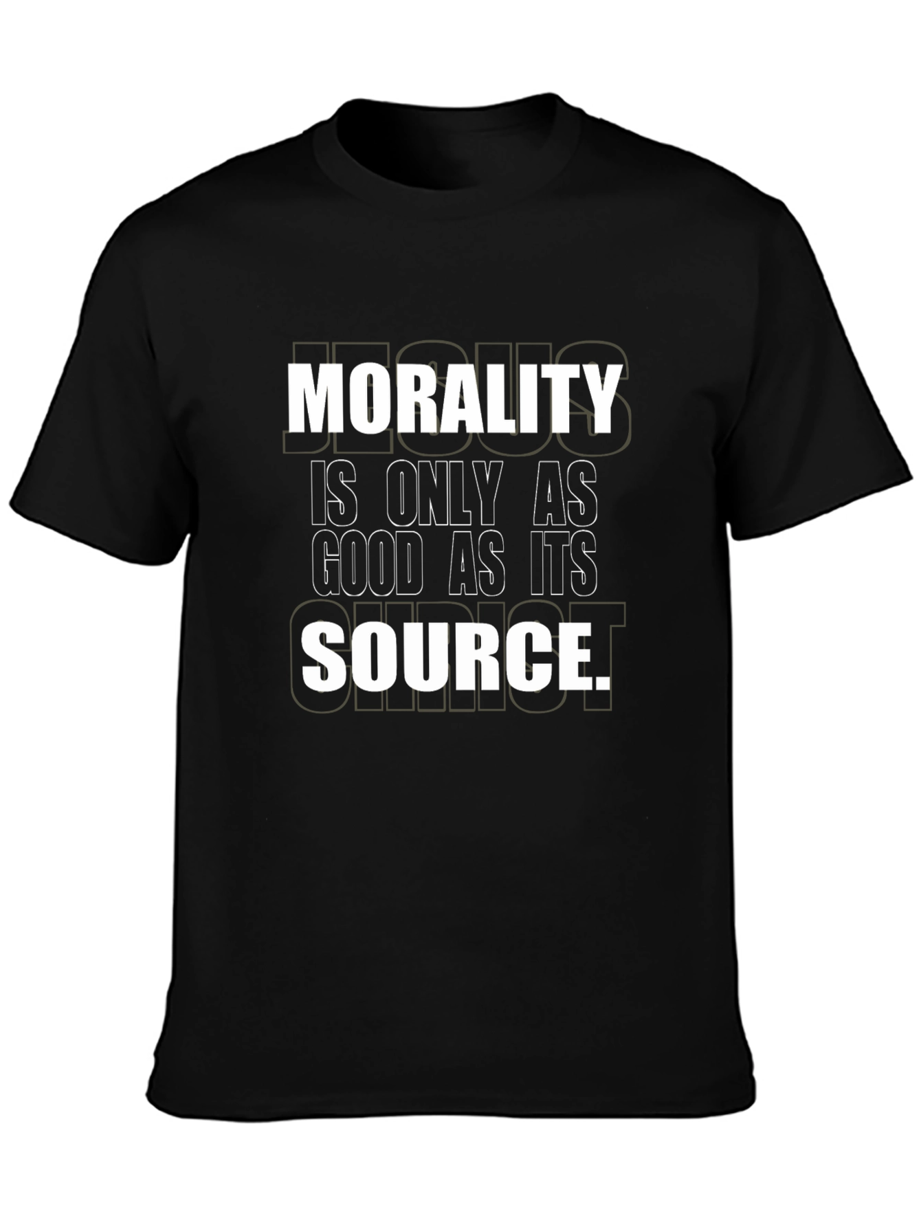 Black Morality Source Graphic Tee - Unisex Black T-Shirt view 3