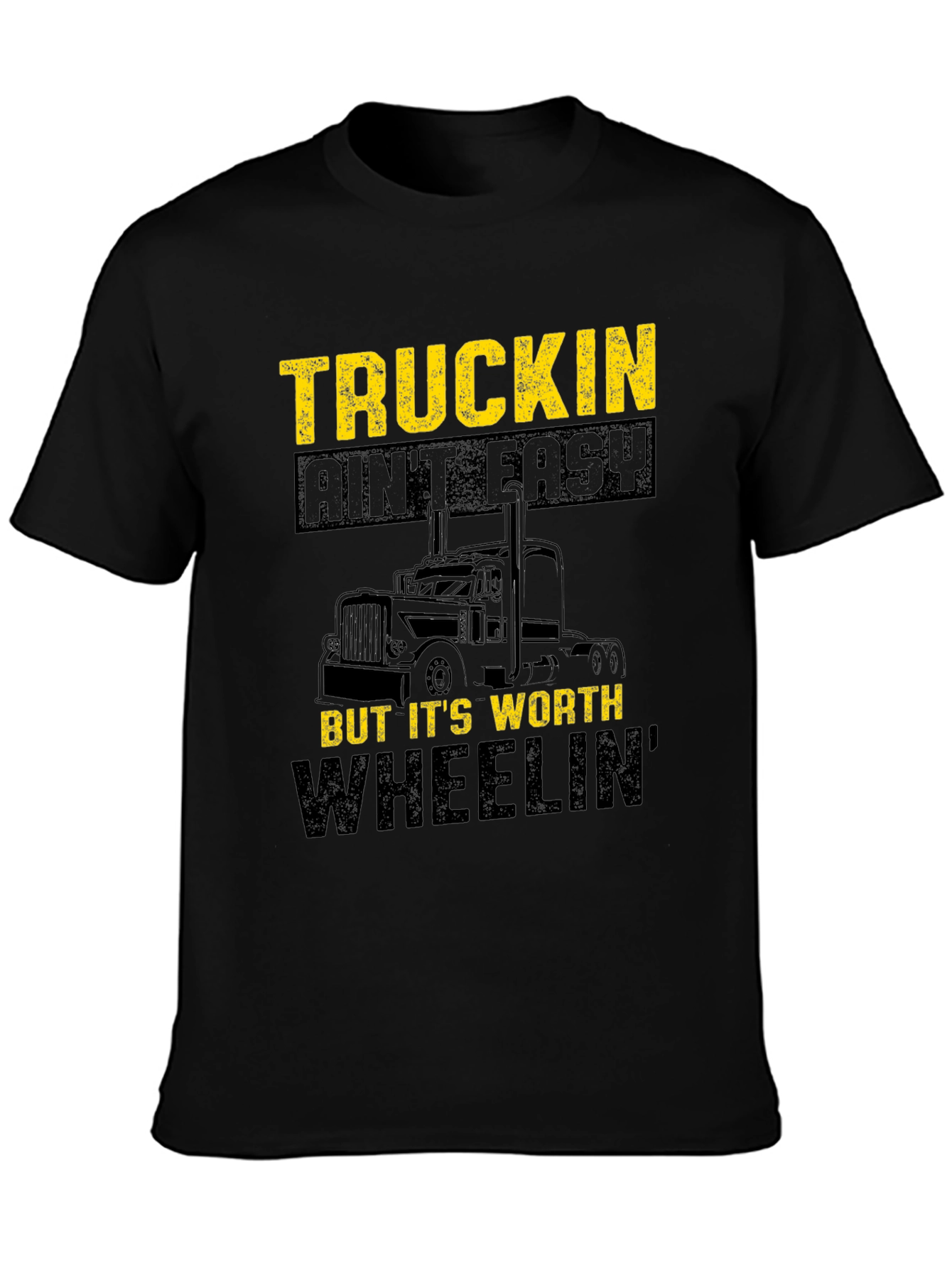 Black Truckin' Ain't Easy T-Shirt view 3