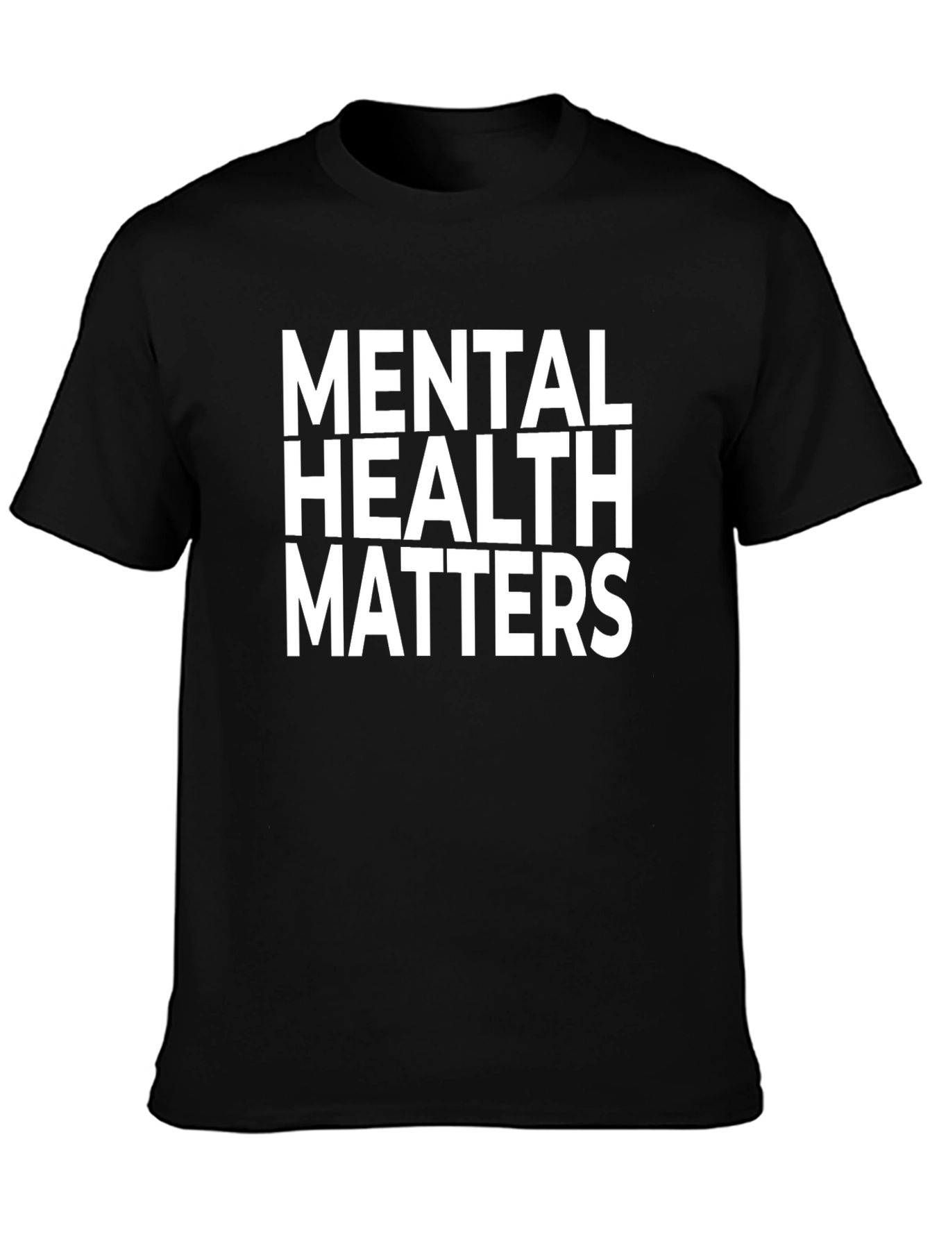 Black Mental Health Matters Graphic Tee - Black Cotton T-Shirt view 3