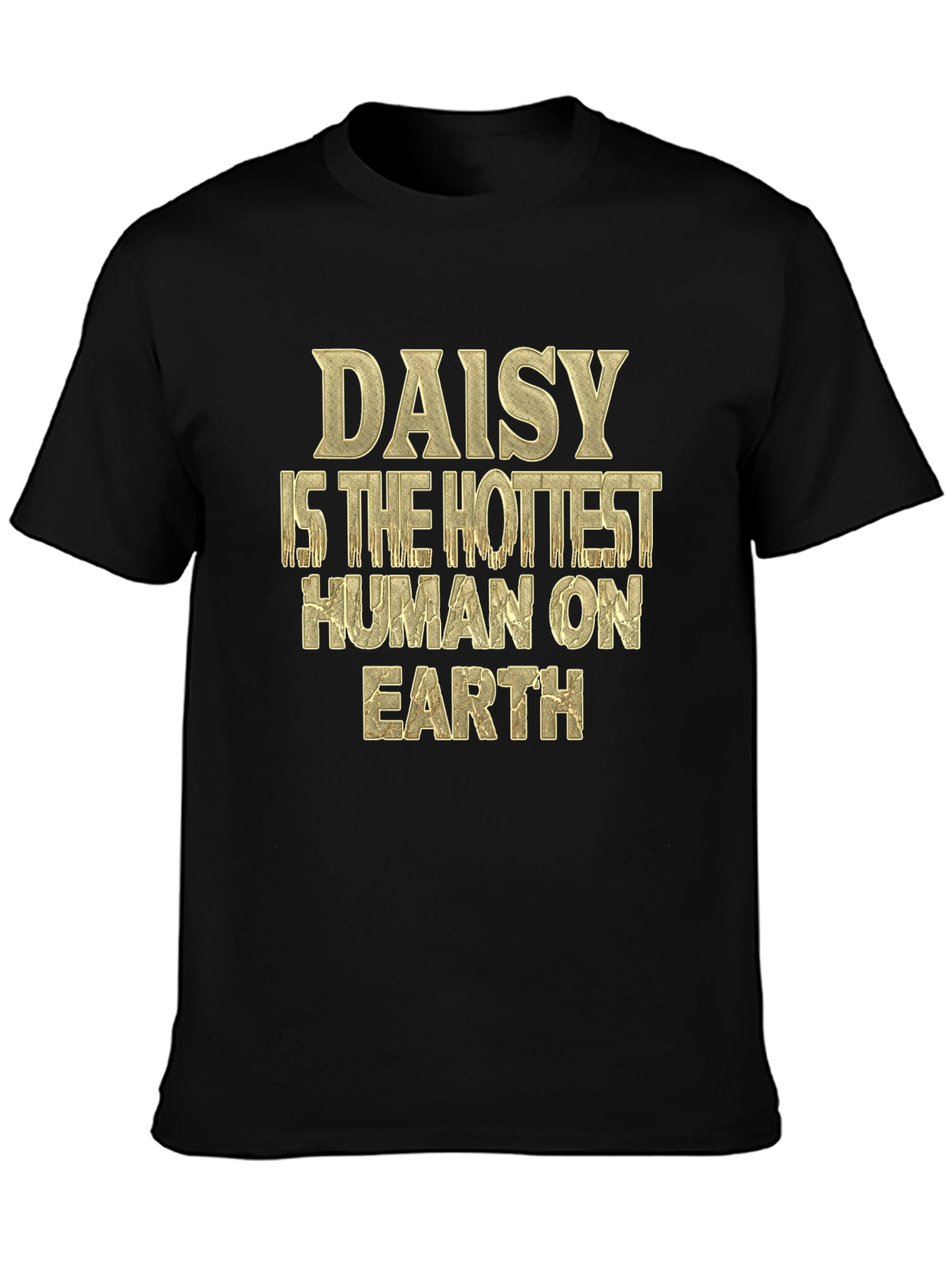 Black Daisy Hottest Human T-Shirt - Black view 3