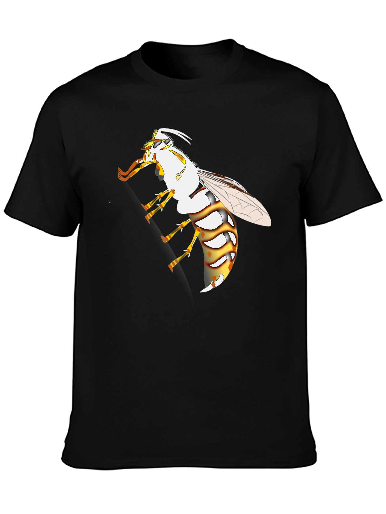 Black Wasp Graphic Black T-Shirt view 3