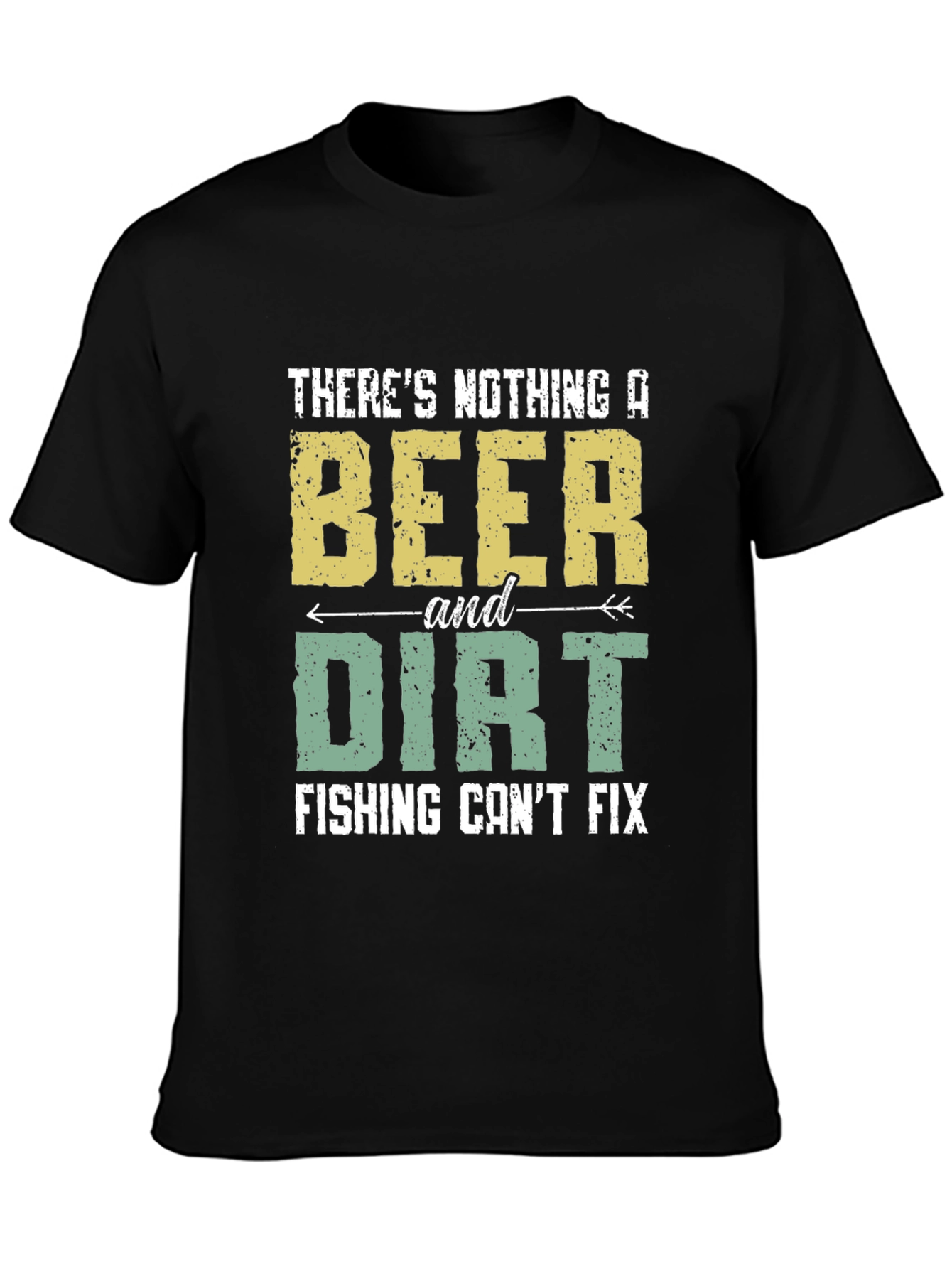 Black Beer & Dirt Fishing Fix T-Shirt view 3