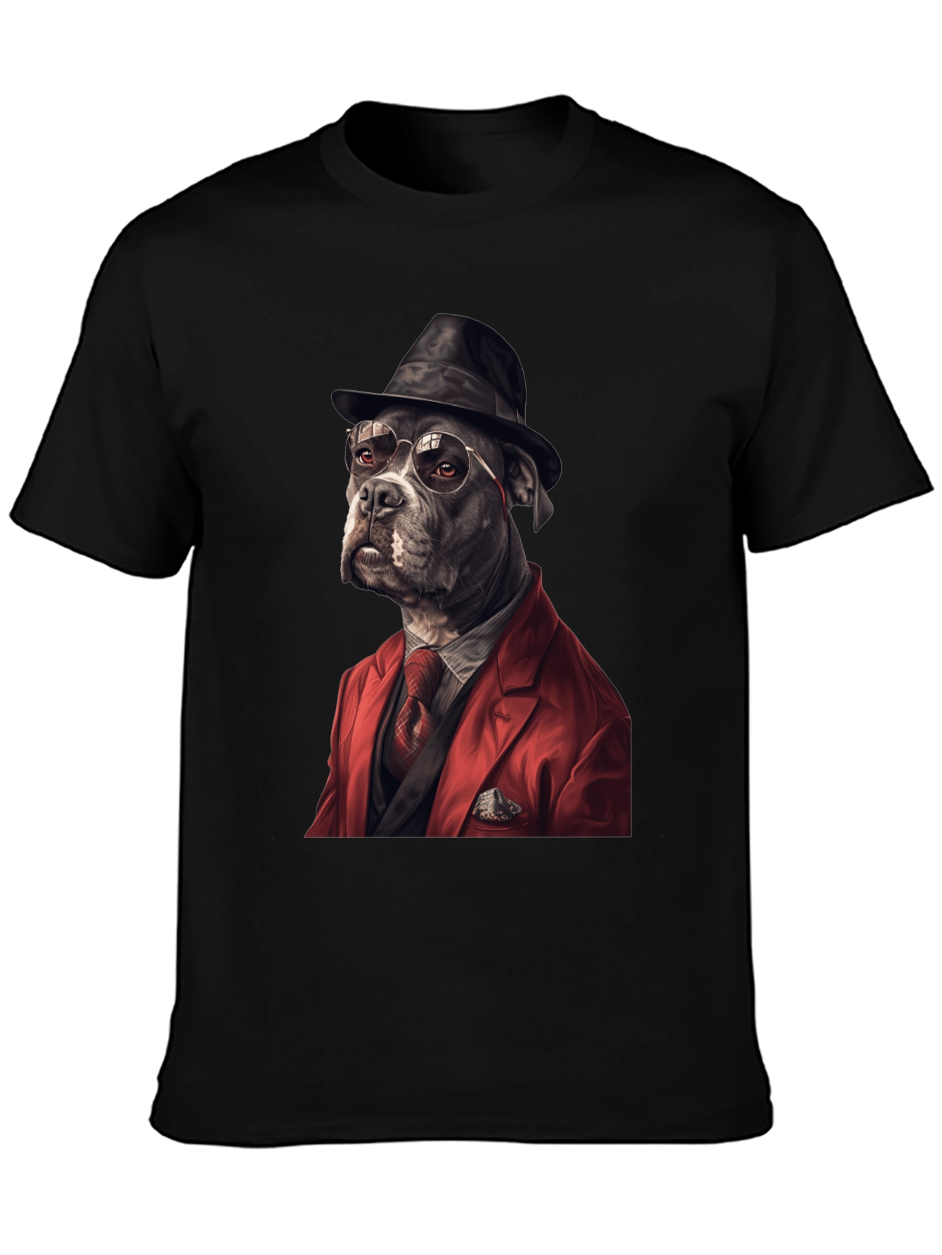 Black Dog in Suit Graphic Tee view 3