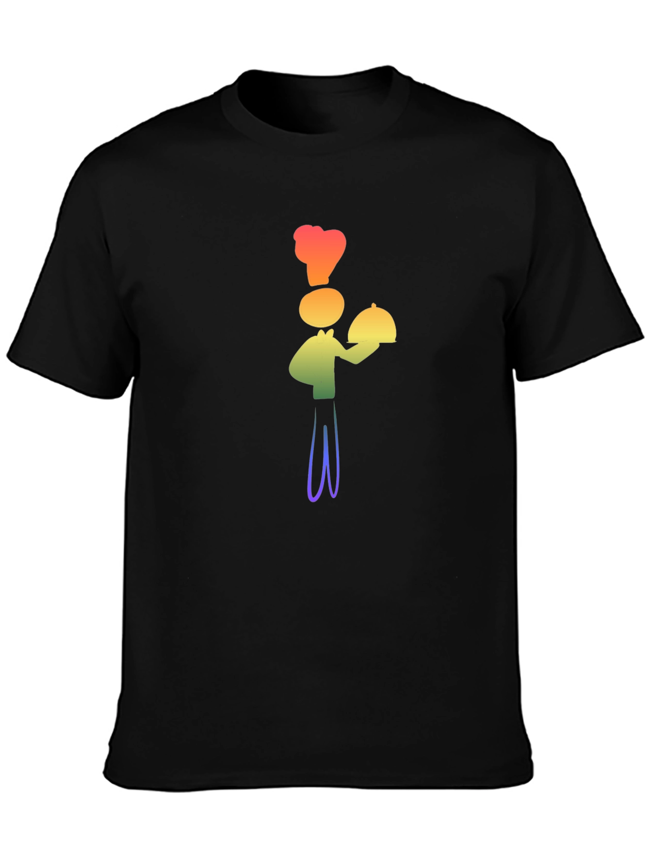 Black Rainbow Chef Graphic T-Shirt - Stylish, Fun Design view 3