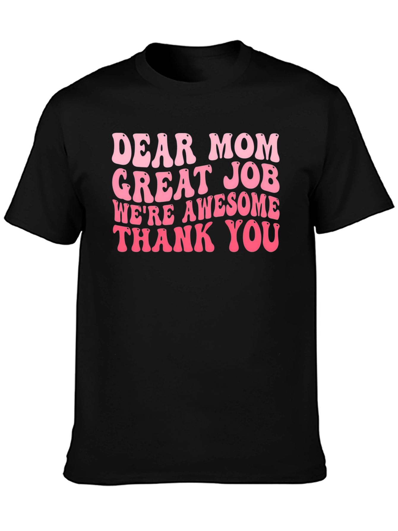 Black Dear Mom Graphic Tee - Black Cotton T-Shirt view 3