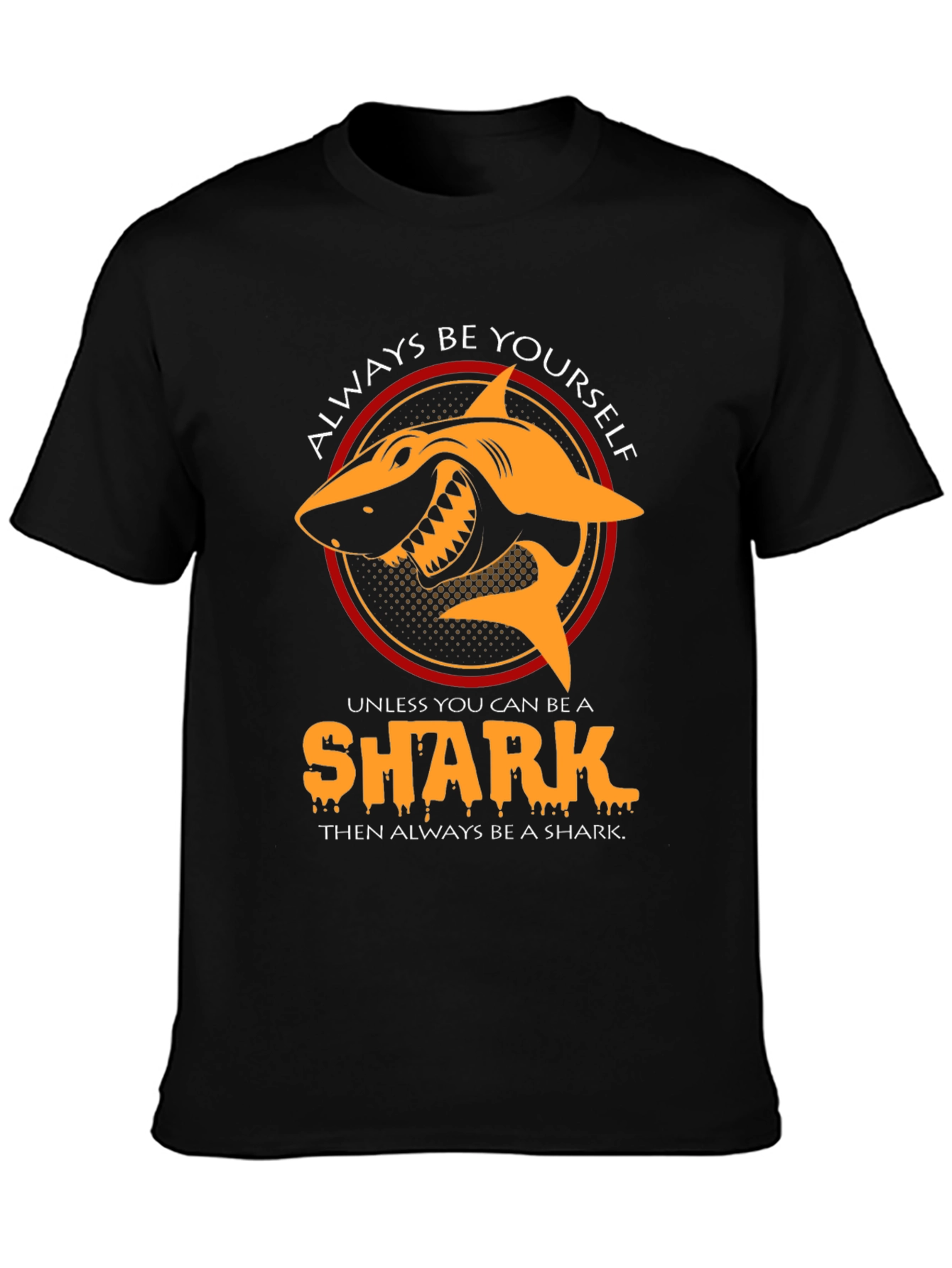 Black Always Be Yourself Shark Graphic Tee view 3
