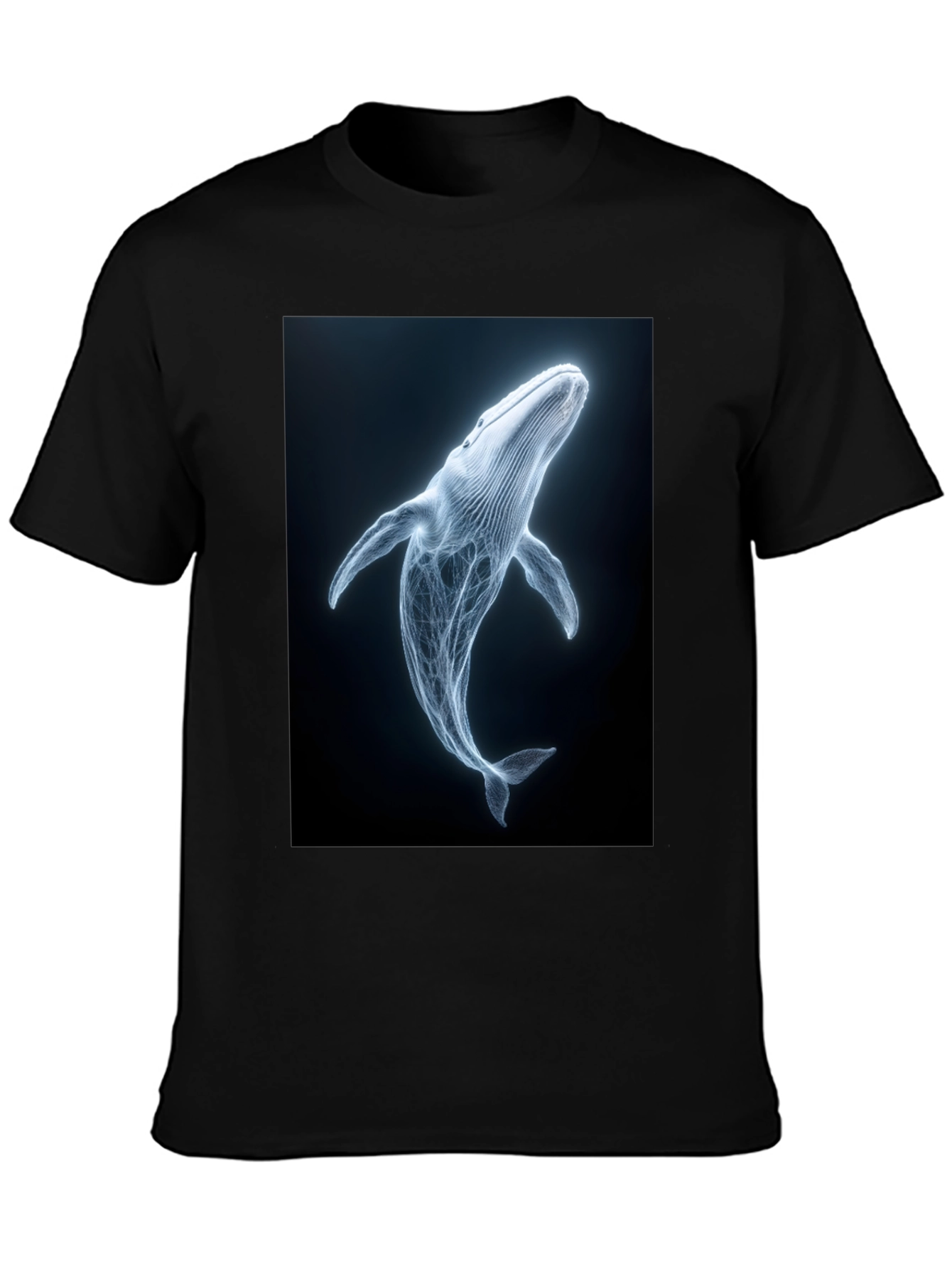 Black Whale Graphic Print Black T-Shirt view 3
