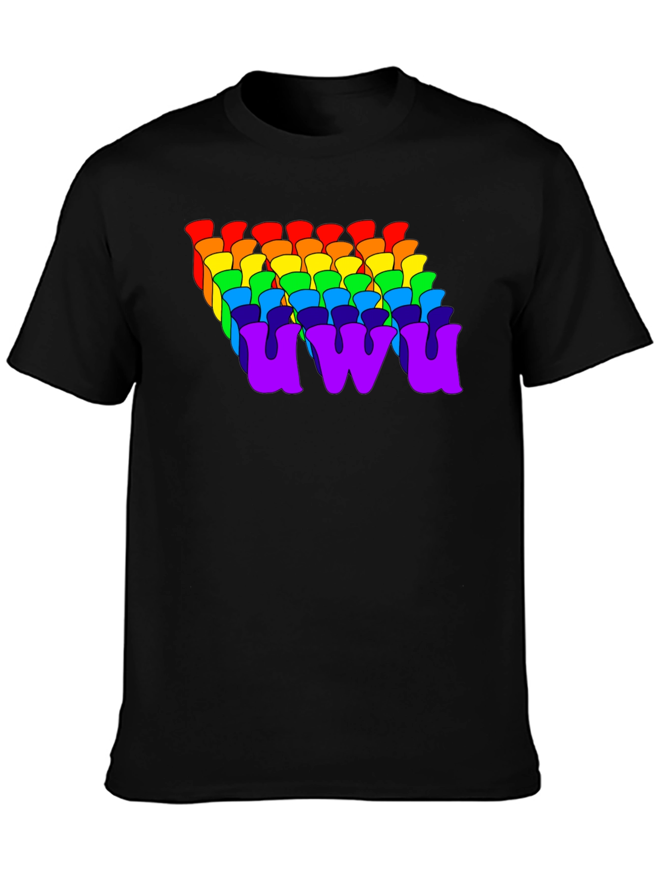 Black Rainbow UWU Graphic Tee - Soft Cotton Comfort view 3