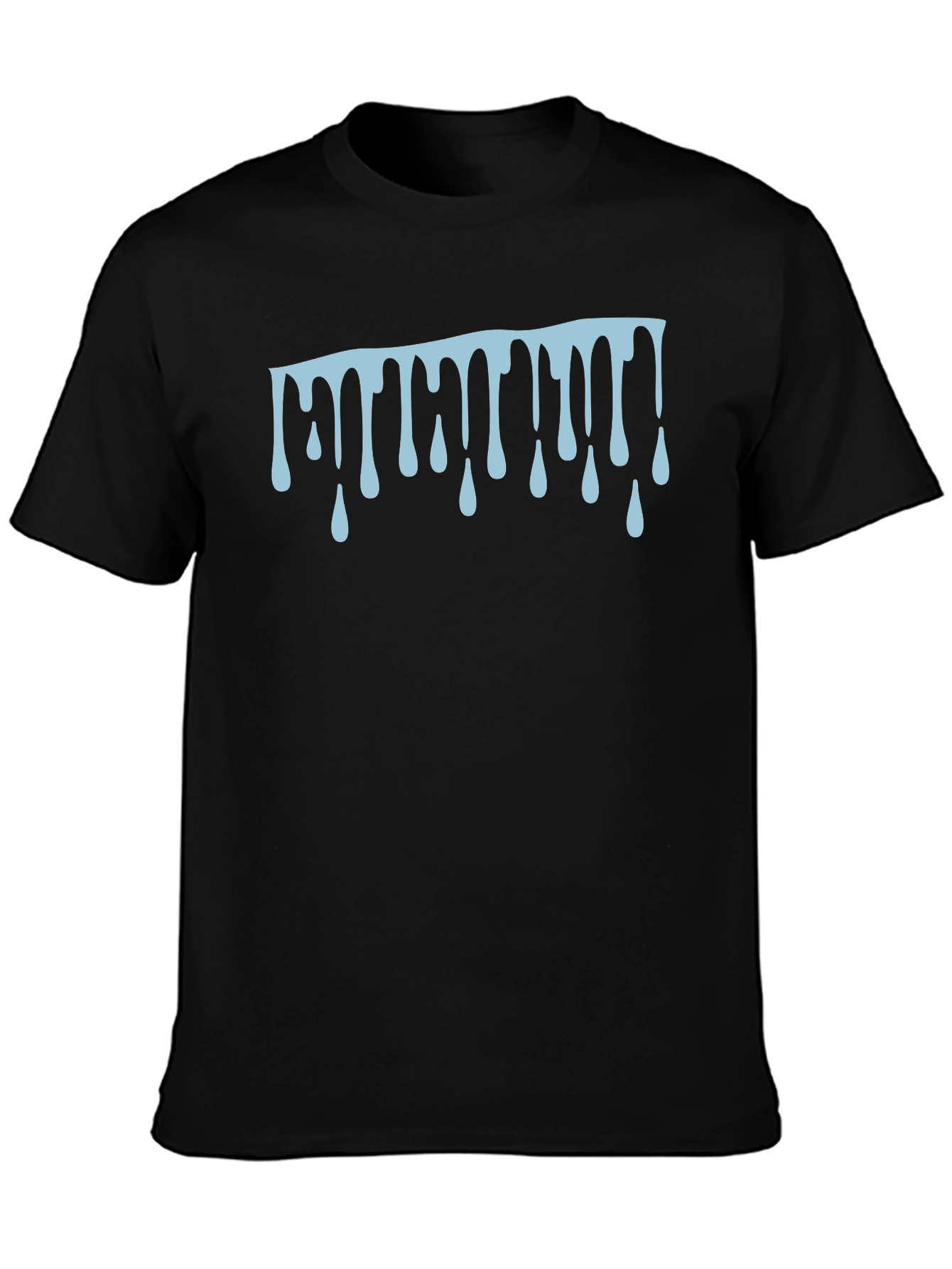 Black Dripping Style T-Shirt - Modern Casual Tee view 3