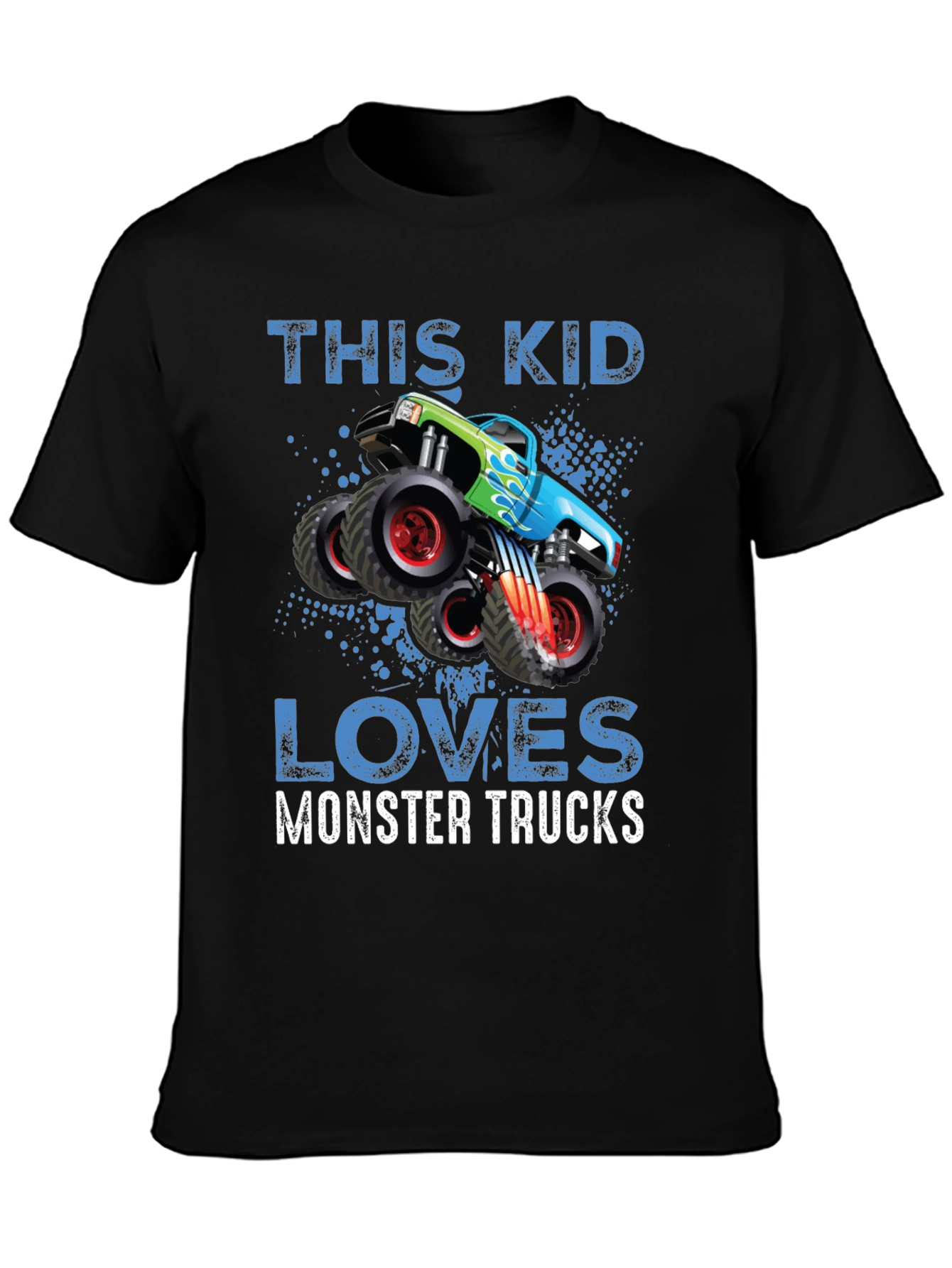 Black Monster Truck Lover T-Shirt - Kids view 3