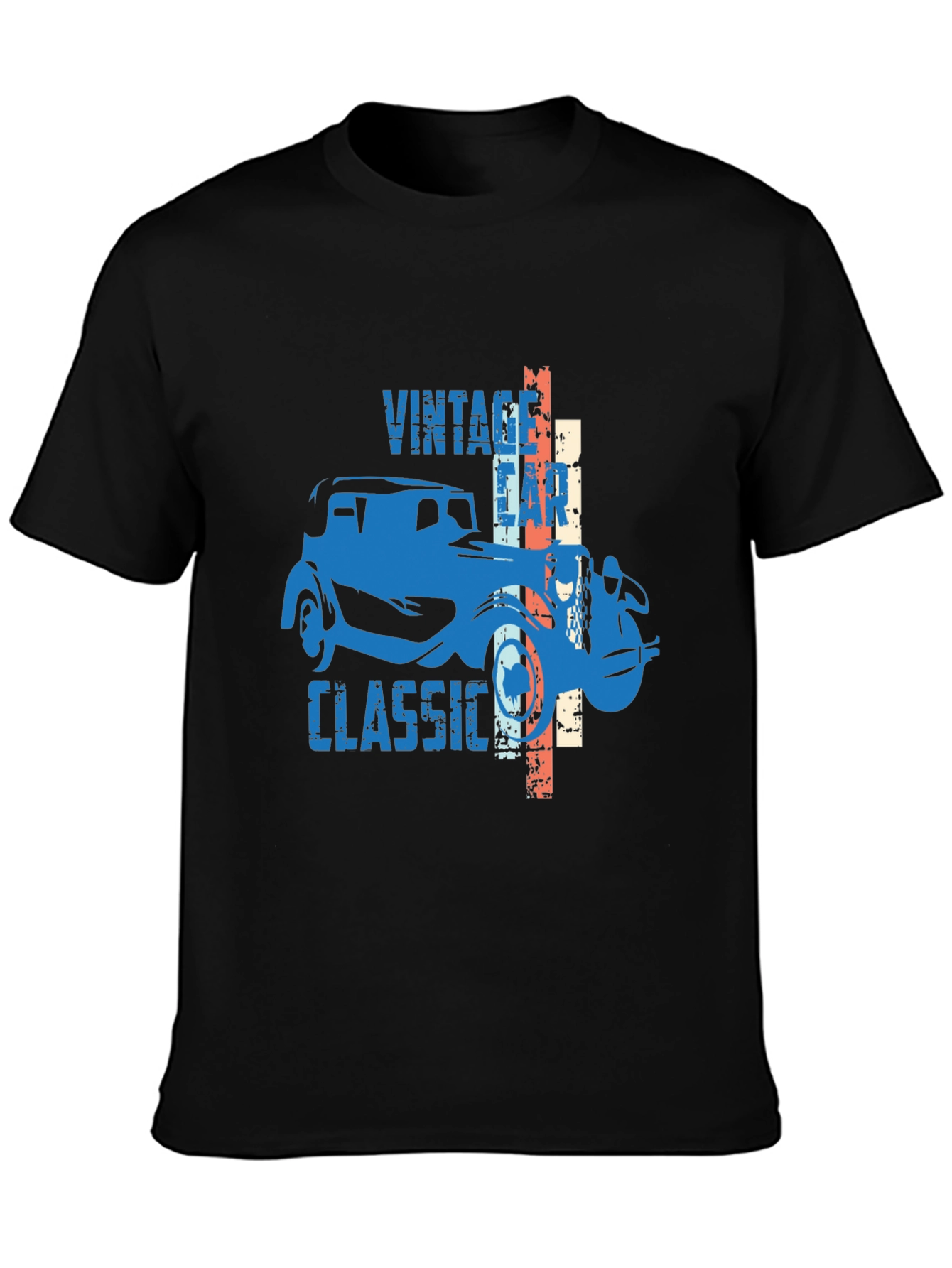 Black Vintage Classic Car Graphic Tee - Stylish Comfort view 3