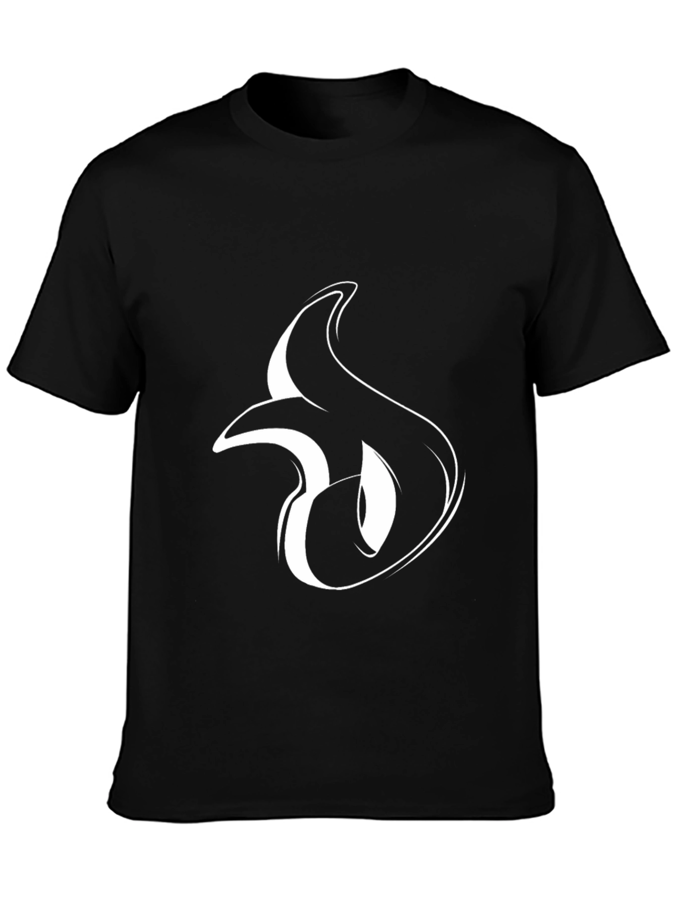 Black Stylish Black Tee with Abstract Graphic view 3