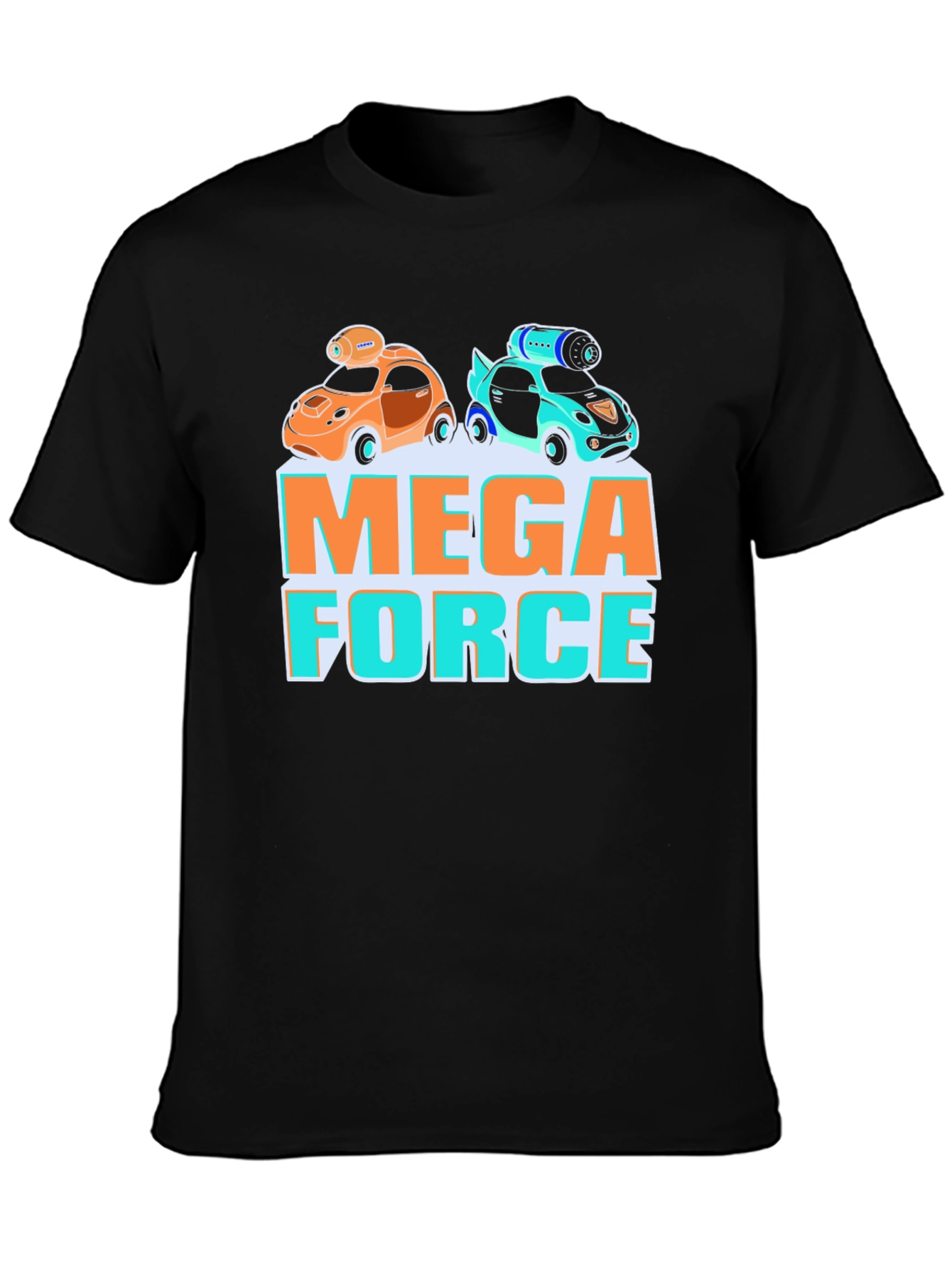 Black Mega Force Graphic Tee - Car Design view 3