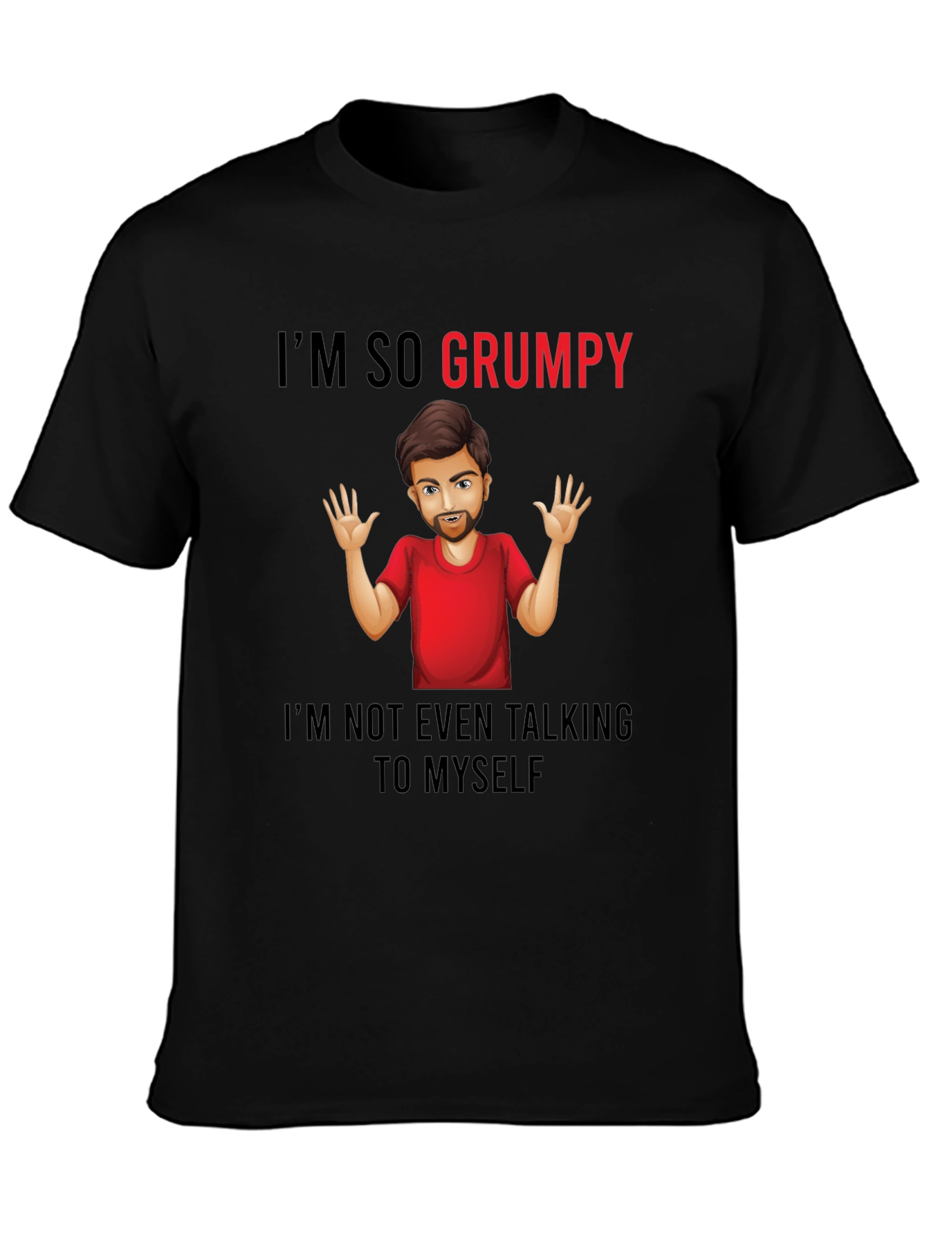 Black I'm So Grumpy Graphic Tee - Black view 3