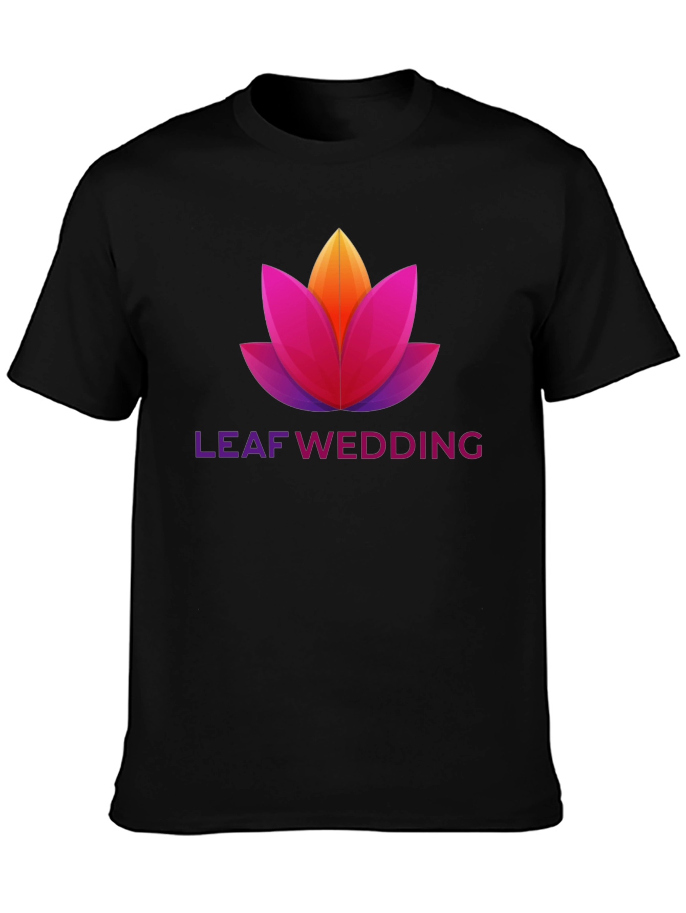 Black Leaf Wedding Graphic T-Shirt view 3