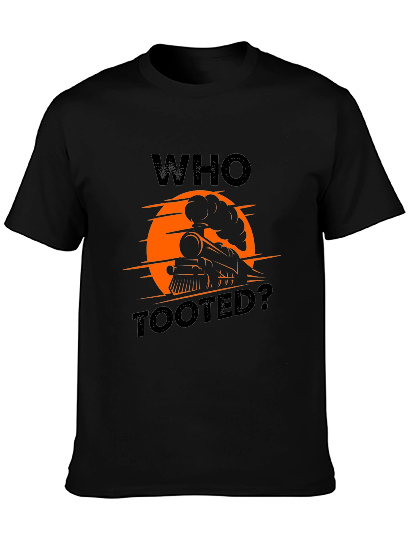 Black Who Tooted? Train Graphic T-Shirt view 3