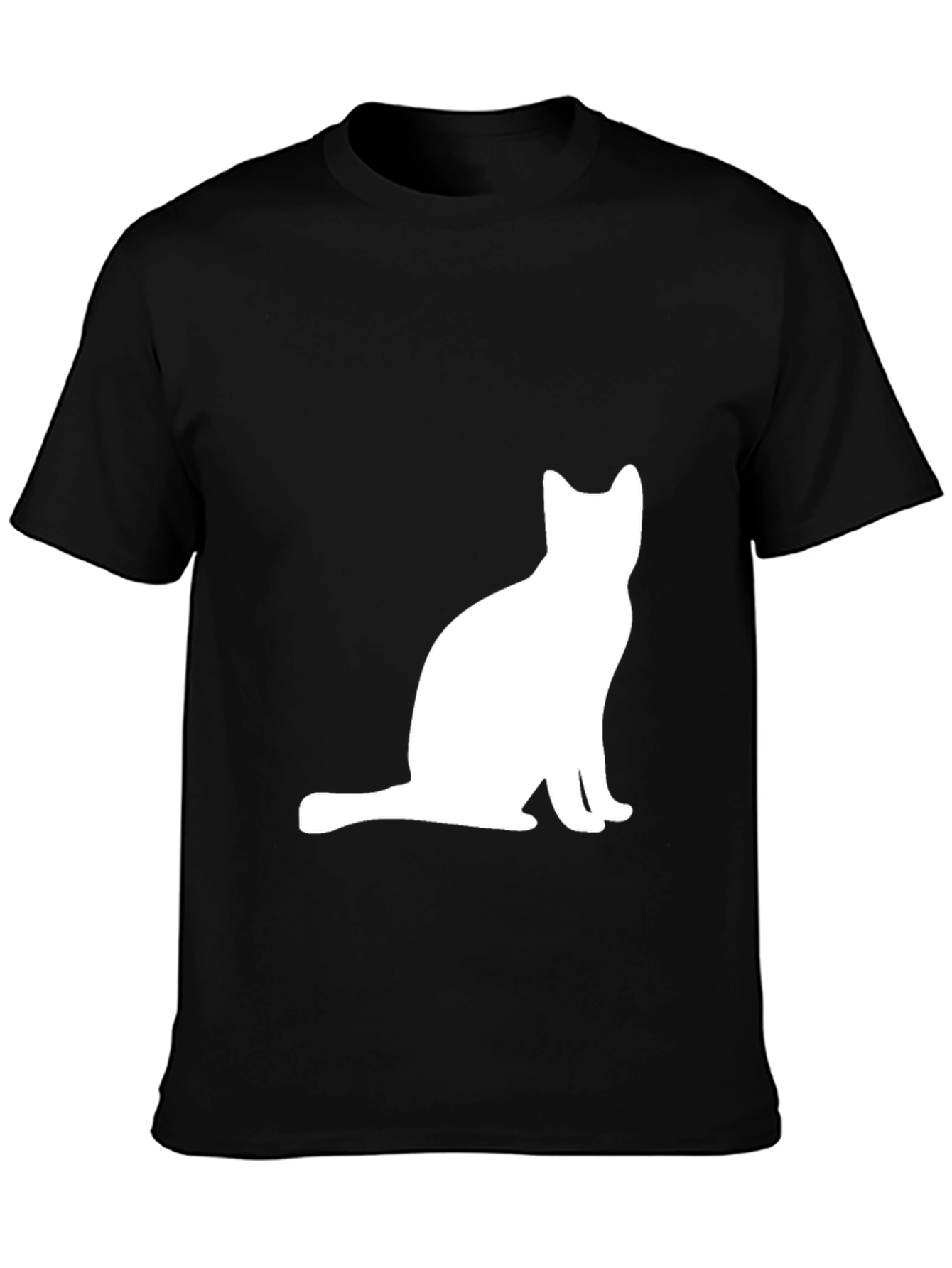 Black Cat Silhouette Graphic Tee - Black view 3
