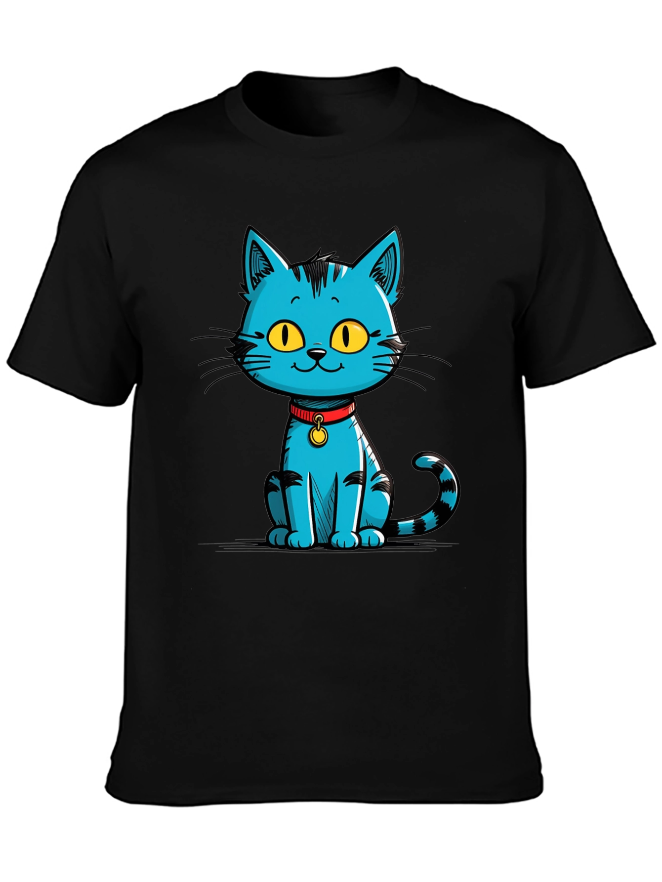 Black Cool Cat Graphic T-Shirt view 3