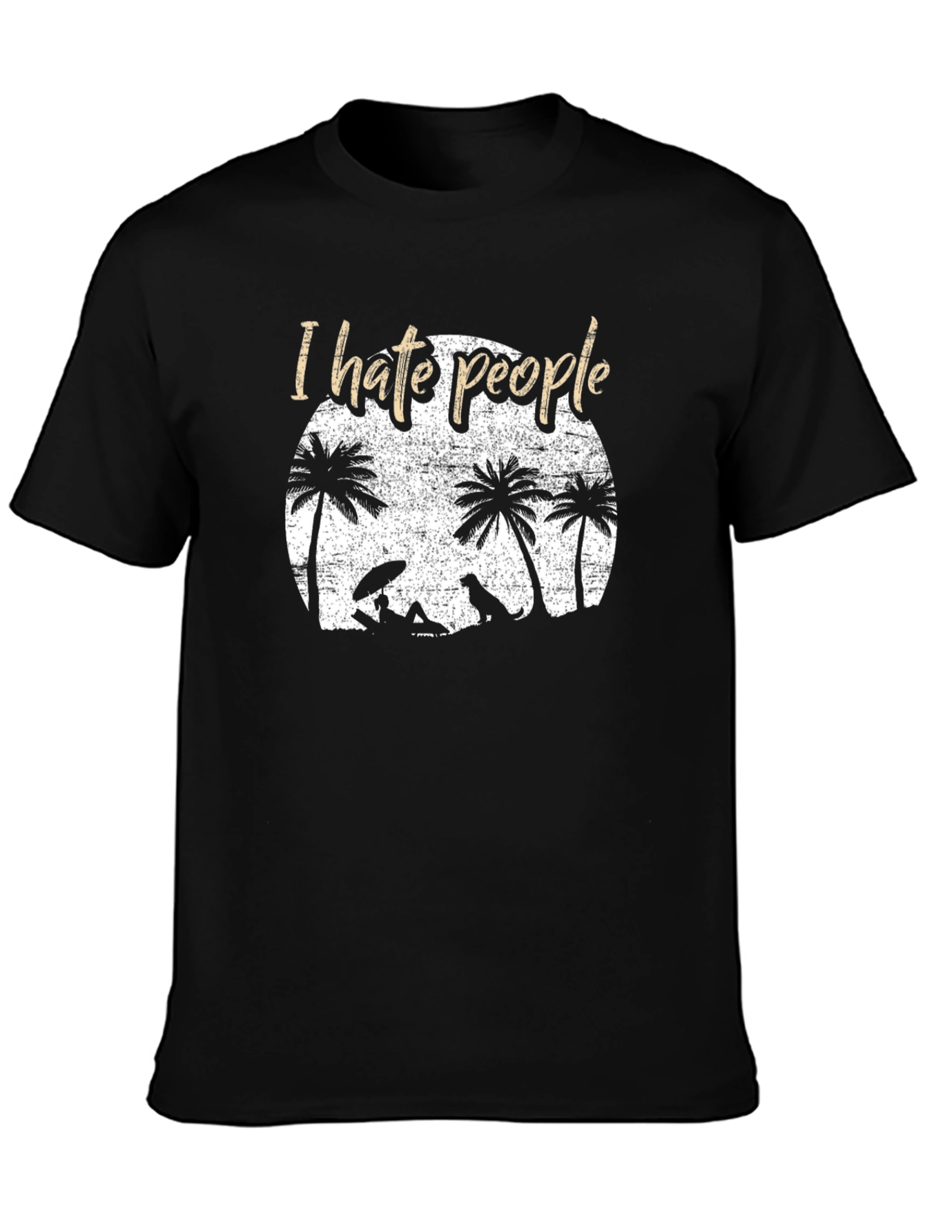 Black I Hate People Beach Graphic Tee view 3