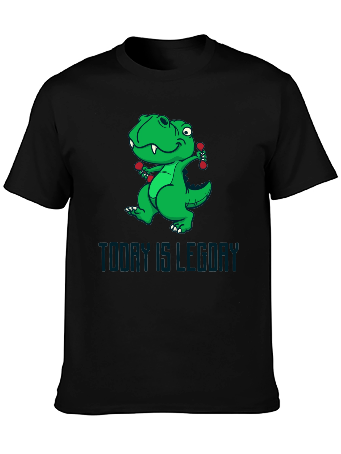 Black Dino Leg Day T-Shirt - Funny Workout Tee view 3