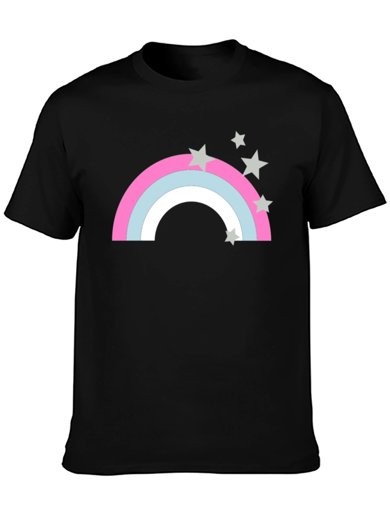 Black Rainbow & Star Graphic Black T-Shirt view 3