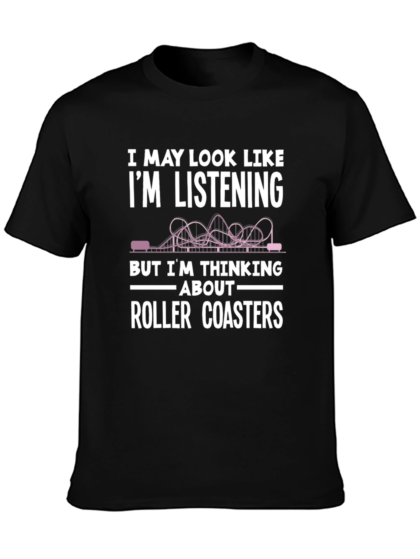 Black Roller Coaster Lover T-Shirt - Funny Gift for Enthusiasts view 3