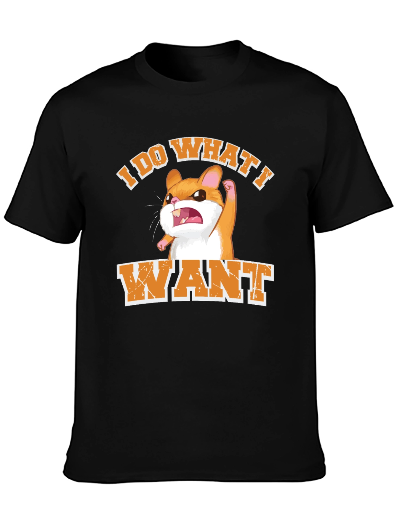 Black I Do What I Want Hamster Graphic T-Shirt view 3
