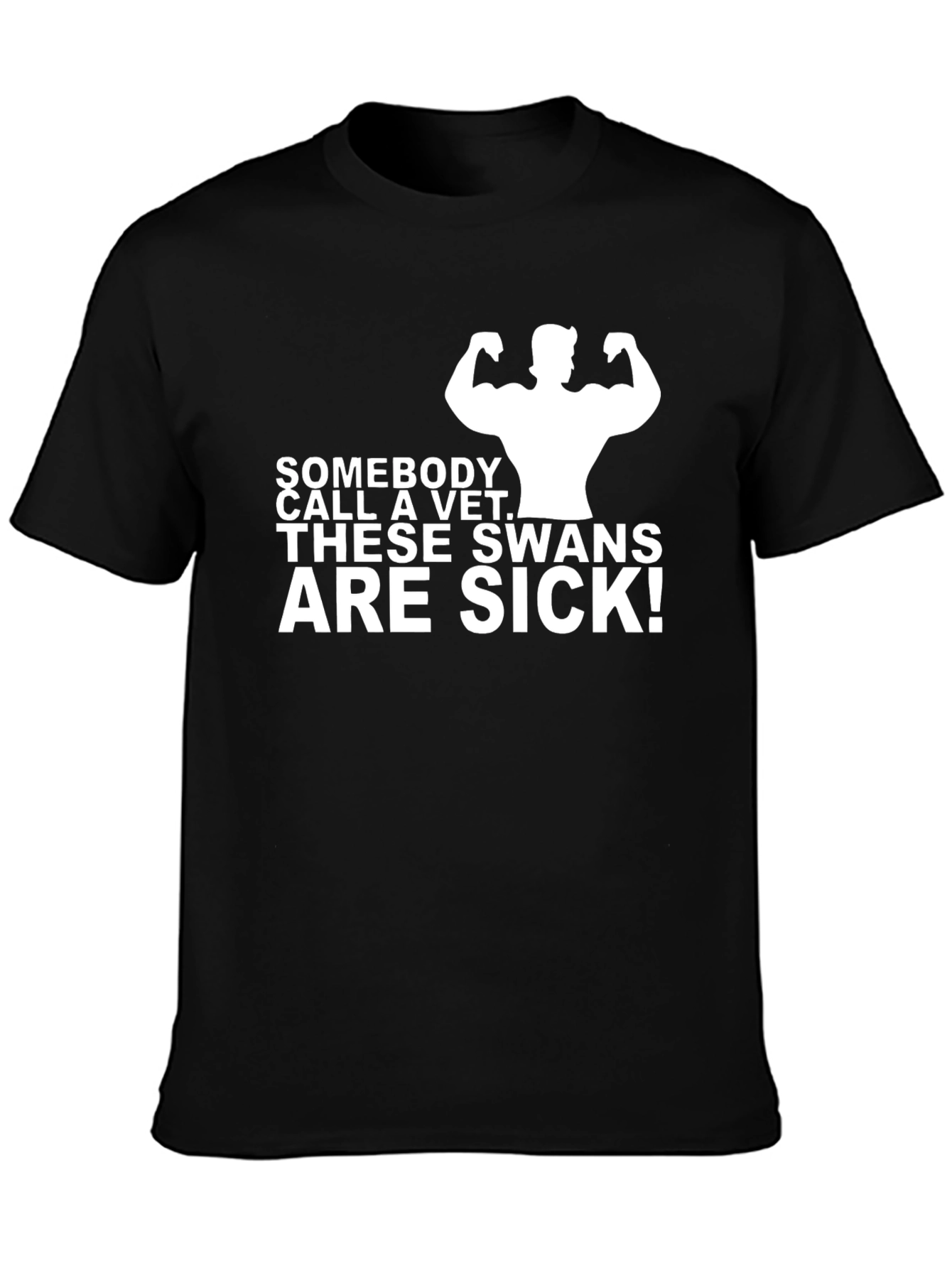 Black "Sick Swans" Graphic T-Shirt view 3