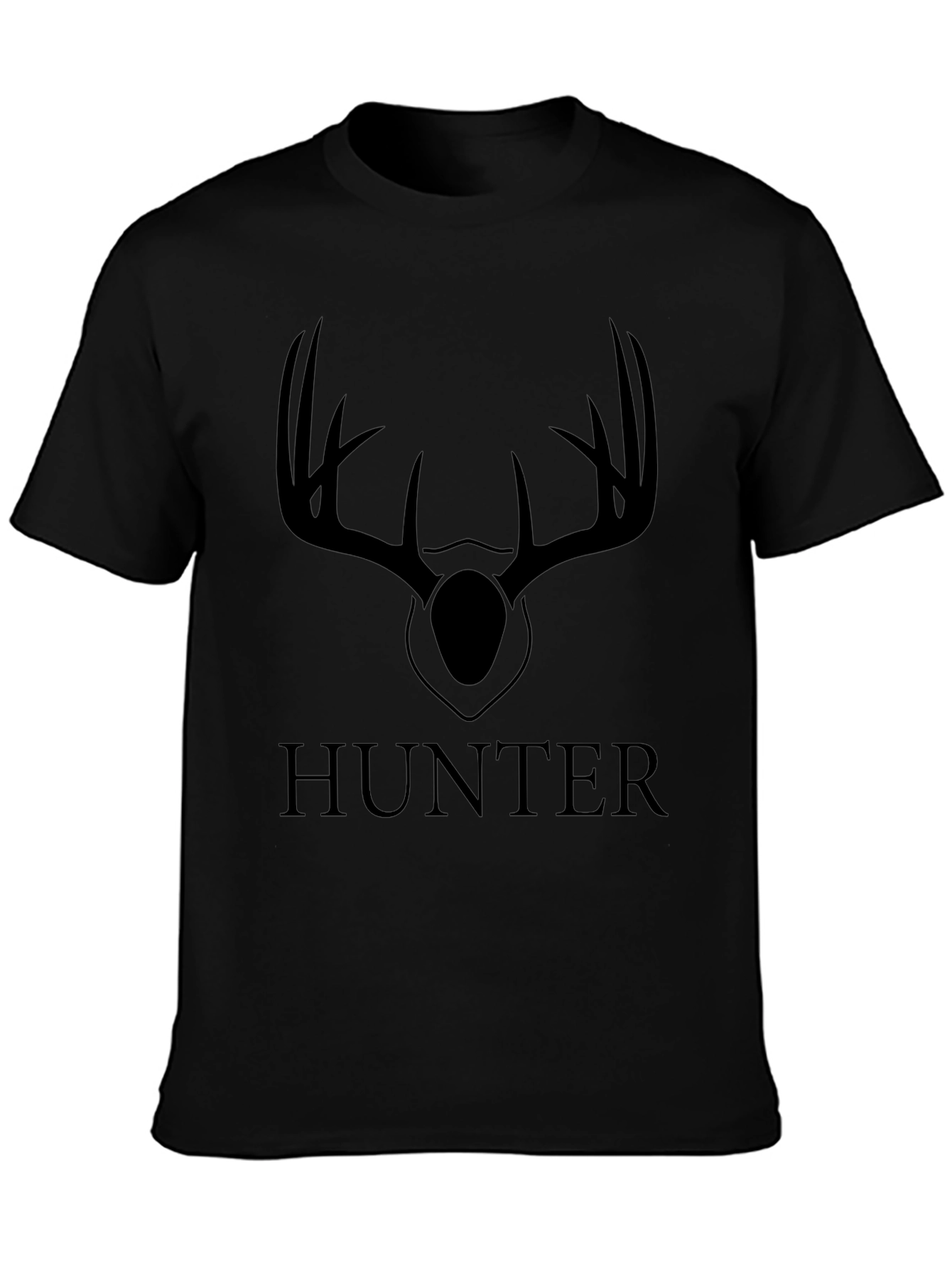 Black Hunter Antler Graphic Tee - Men's Black T-Shirt view 3